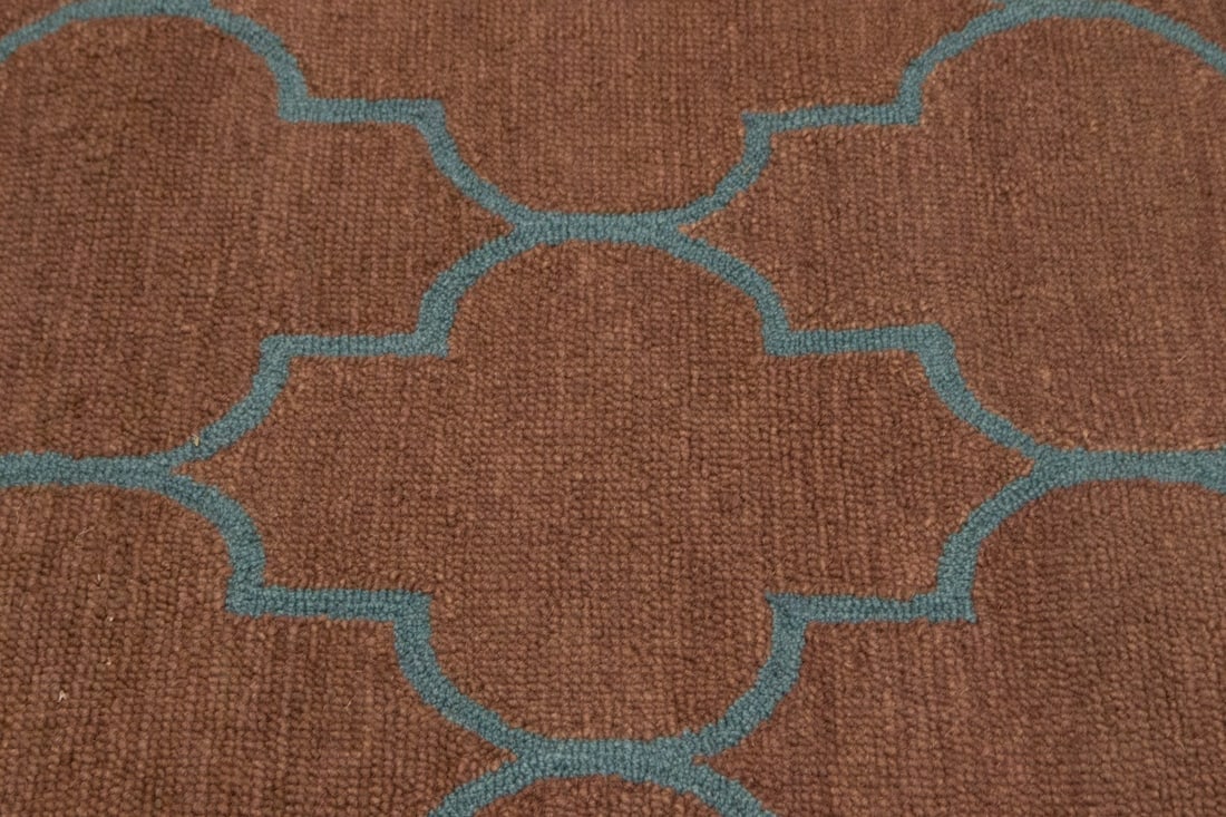 Rusty Pink Trellis 5X8 Hand-Tufted Modern Rug - 8