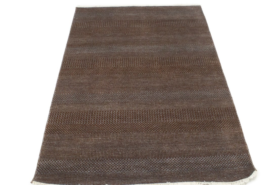 Brown Grass Design 4X6 Modern Oriental Rug - 3