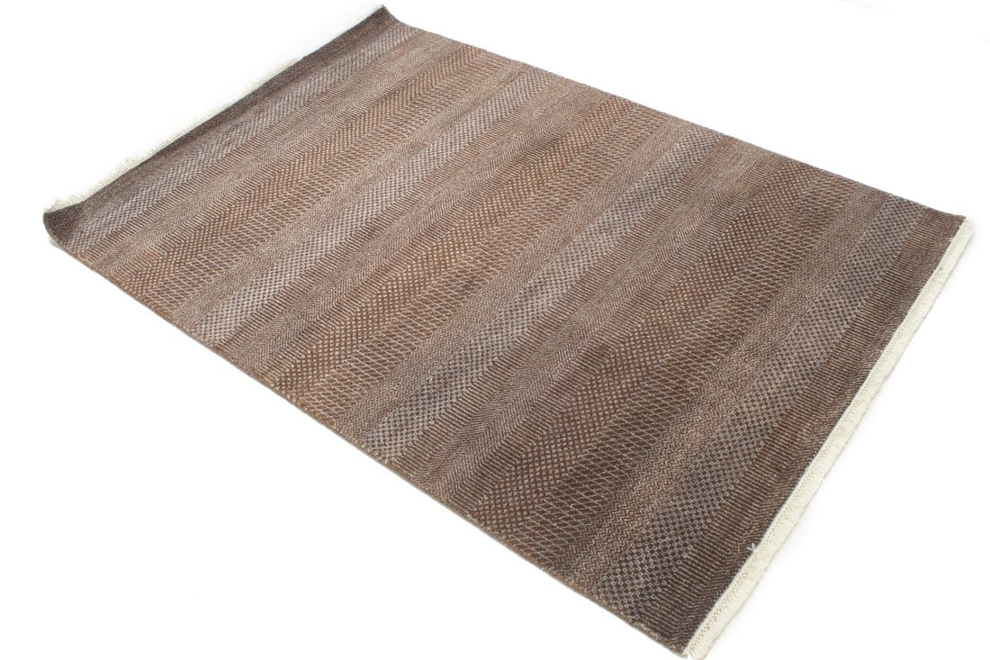 Brown Grass Design 4X6 Modern Oriental Rug - 5