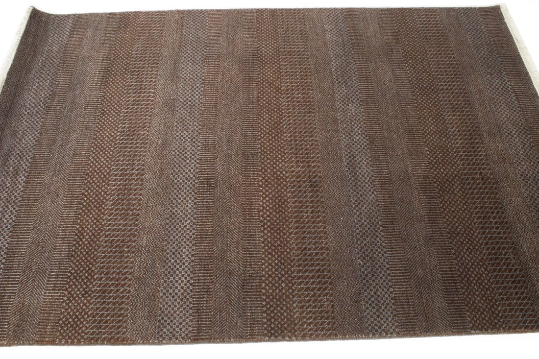 Brown Grass Design 4X6 Modern Oriental Rug - 7