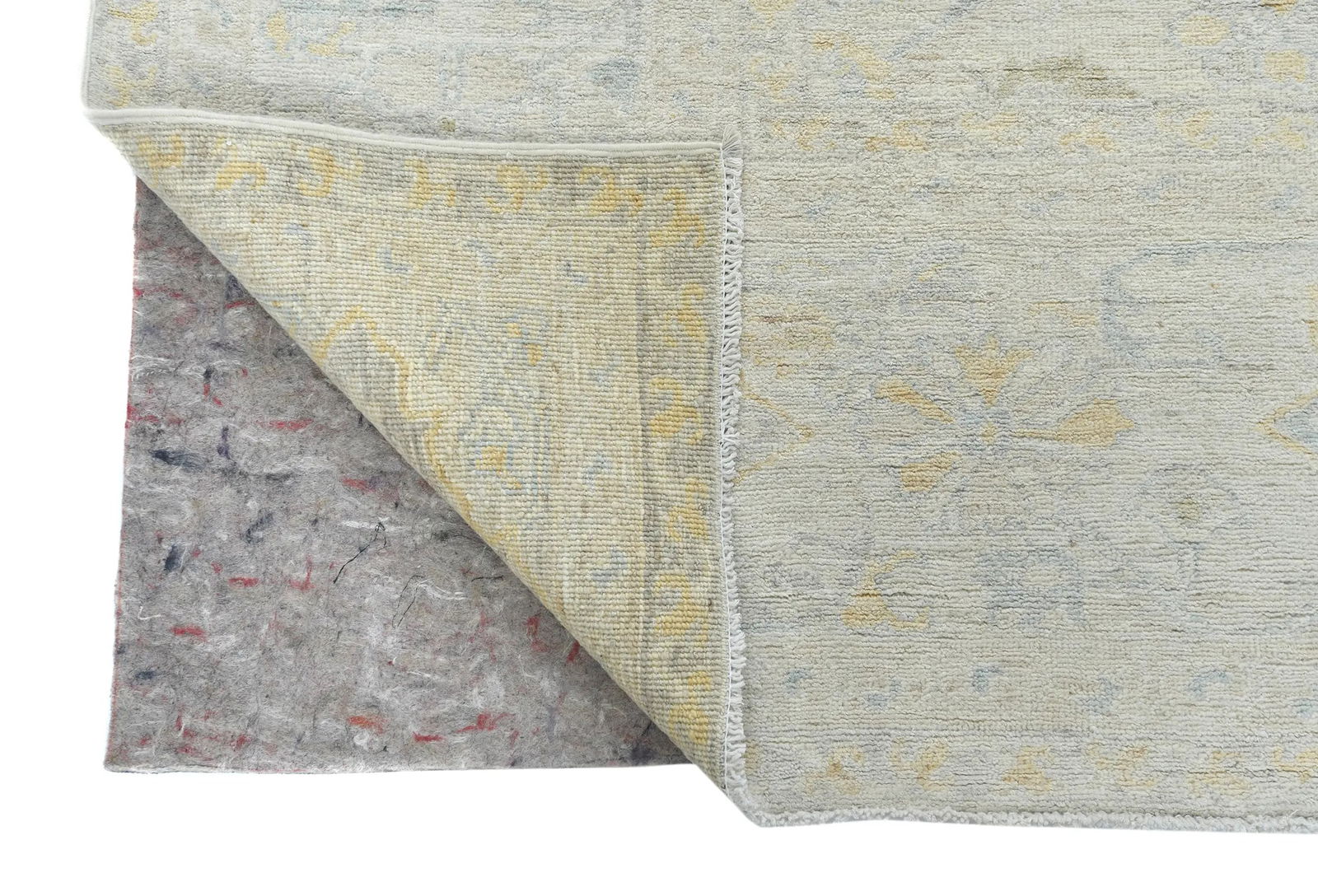 Muted Beige Floral Transitional 9X12 Oushak Oriental Rug - 13