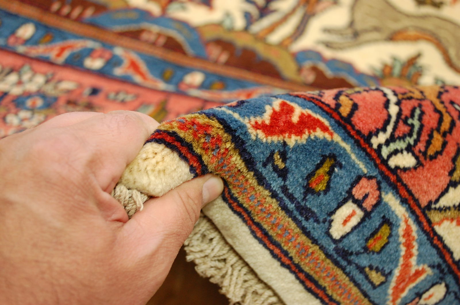 c1930s ANTIQUE TREE OF LIFE DESIGN PRSIAN SARUK RUG 7x10.4 KORK WOOL_HIGH KPSI - 10