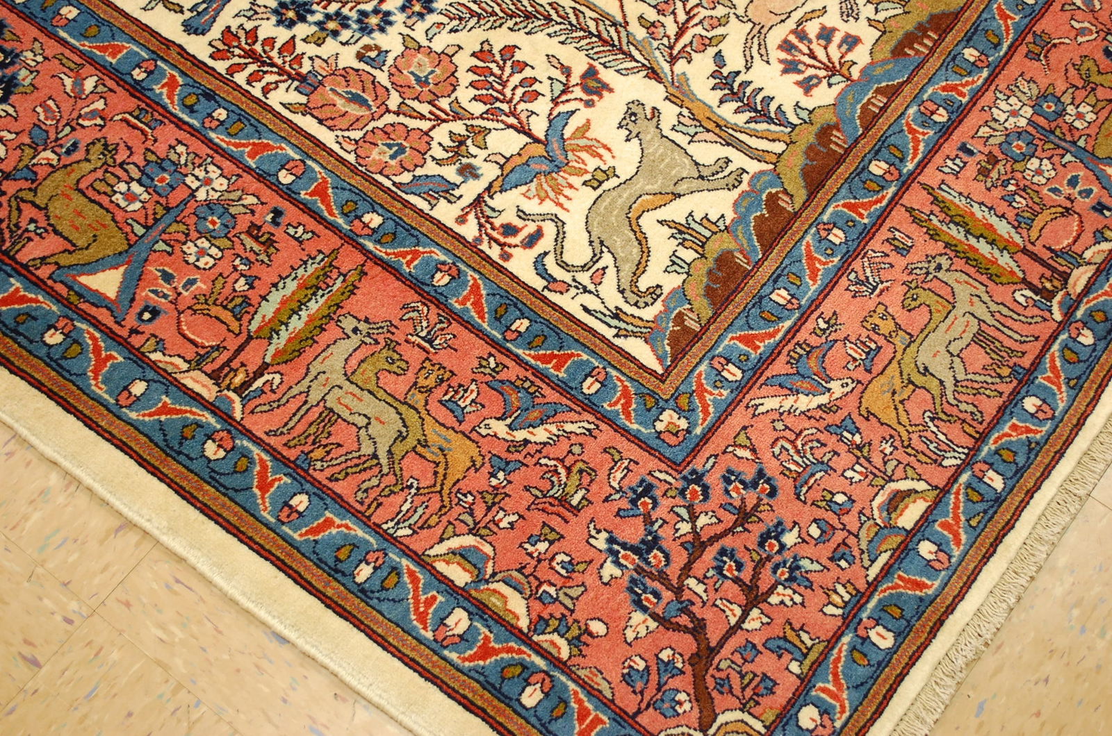 c1930s ANTIQUE TREE OF LIFE DESIGN PRSIAN SARUK RUG 7x10.4 KORK WOOL_HIGH KPSI - 8