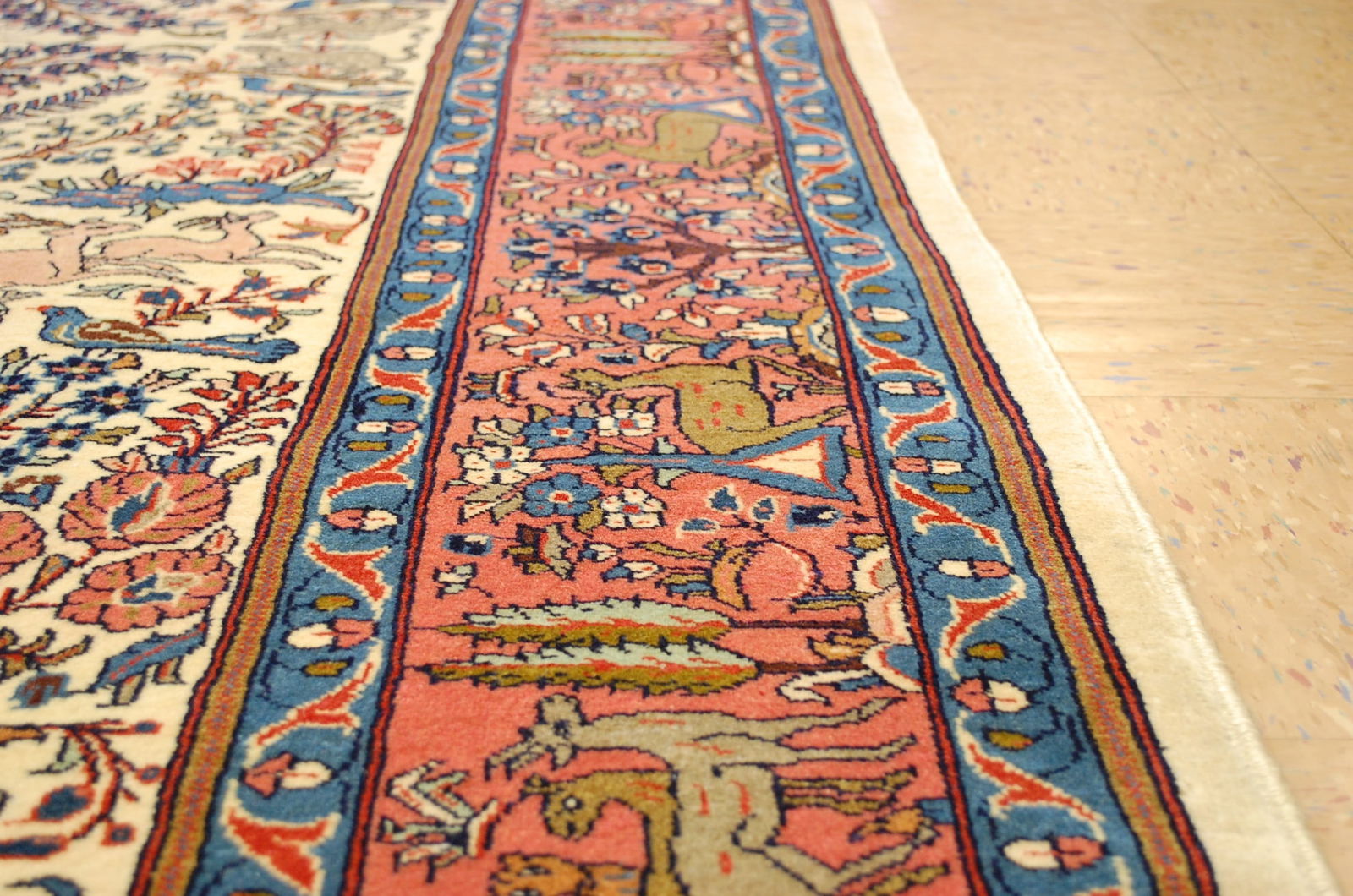 c1930s ANTIQUE TREE OF LIFE DESIGN PRSIAN SARUK RUG 7x10.4 KORK WOOL_HIGH KPSI - 9