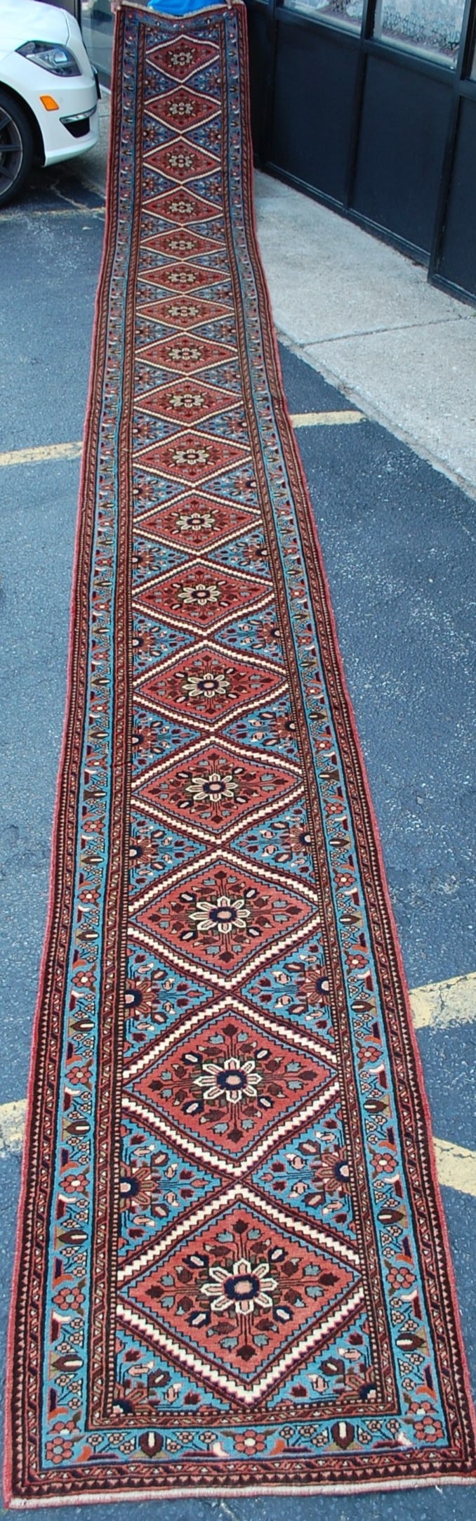 persian MALAYEER RUG 2.7x25.4: Title:persian MALAYEER RUG 2.7x25.4Description: ANTIQUE ONE OF A KIND VERY RARE SIZE FINE persian LILIHAN MALAYEER RUNNER RUG with AMAZING COLOR COMINATIONS.........all Natural vegetable dye wool