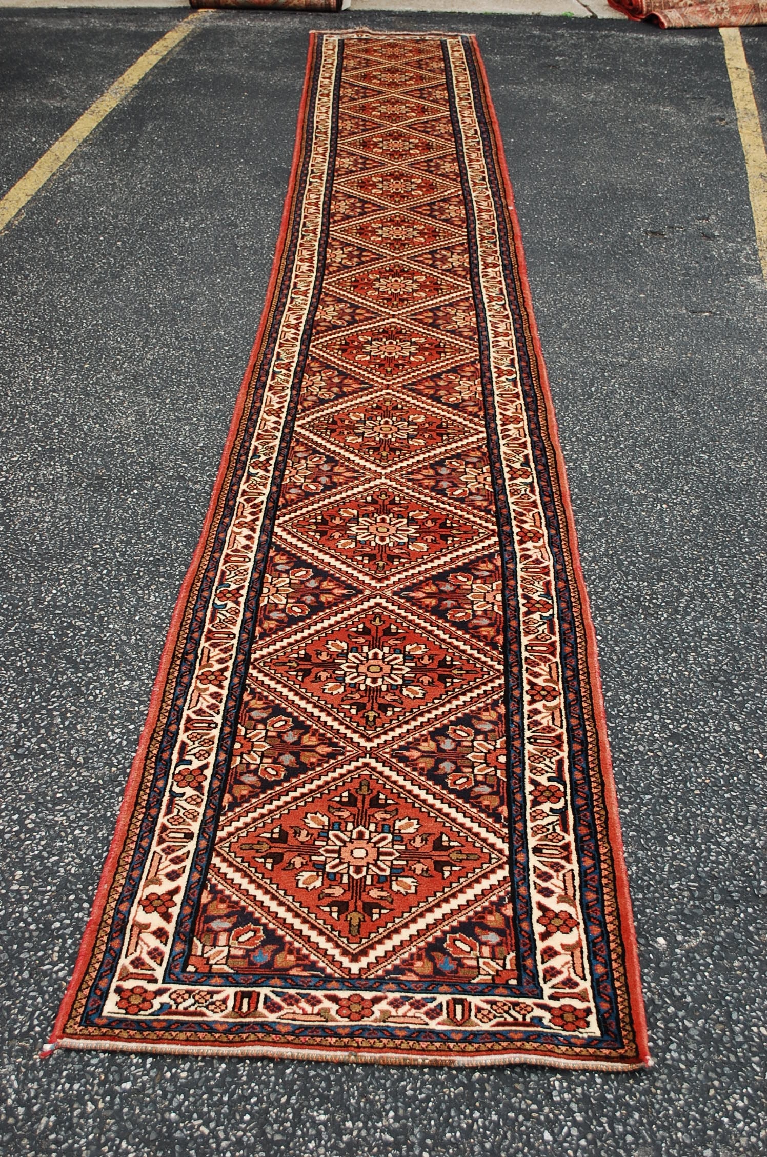 PERSIAN MALAYEER RUG 2' 7" x 19' 6": Title:PERSIAN MALAYEER RUG 2' 7" x 19' 6"Description:OLD,ANTIQUE ONE OF A KIND VERY RARE SIZE FINE LILIHAN MALAYEER RUNNER ORIENTAL RUG with AMAZING COLOR COMINATIONS.........all Natural vegetable