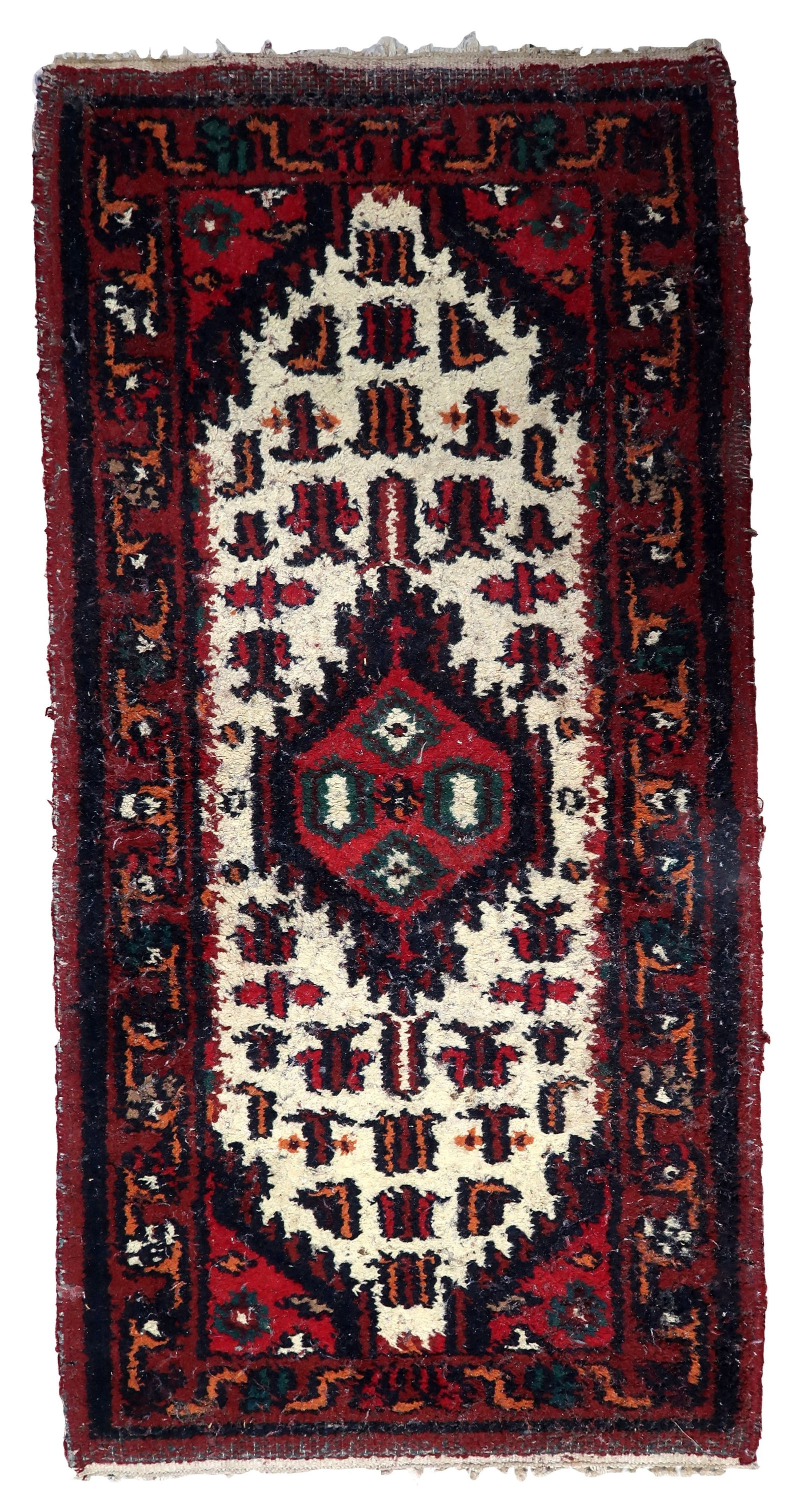 Handmade Vintage Persian Hamadan Rug 2' x 4' (61cm x 123cm) 1970s (1 of 11)