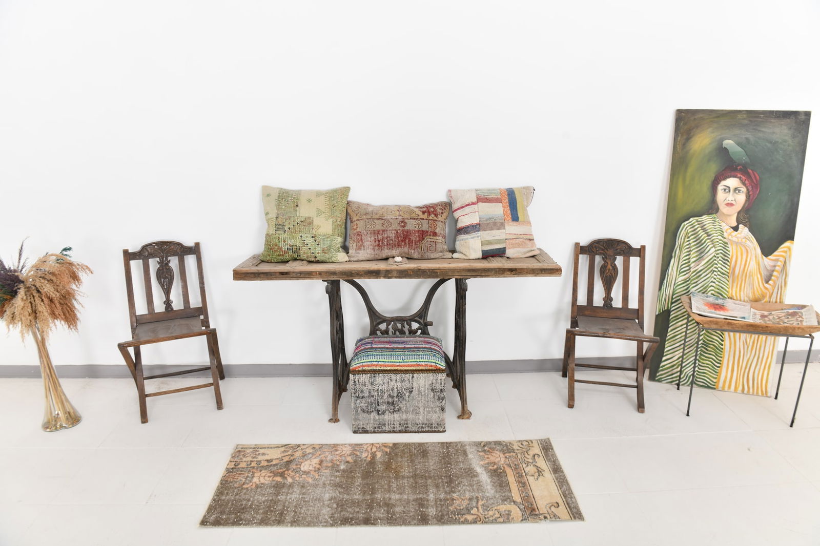 1'10'' x 4'10'' Tulu Filikli Kilim Rug - 24049 - 2