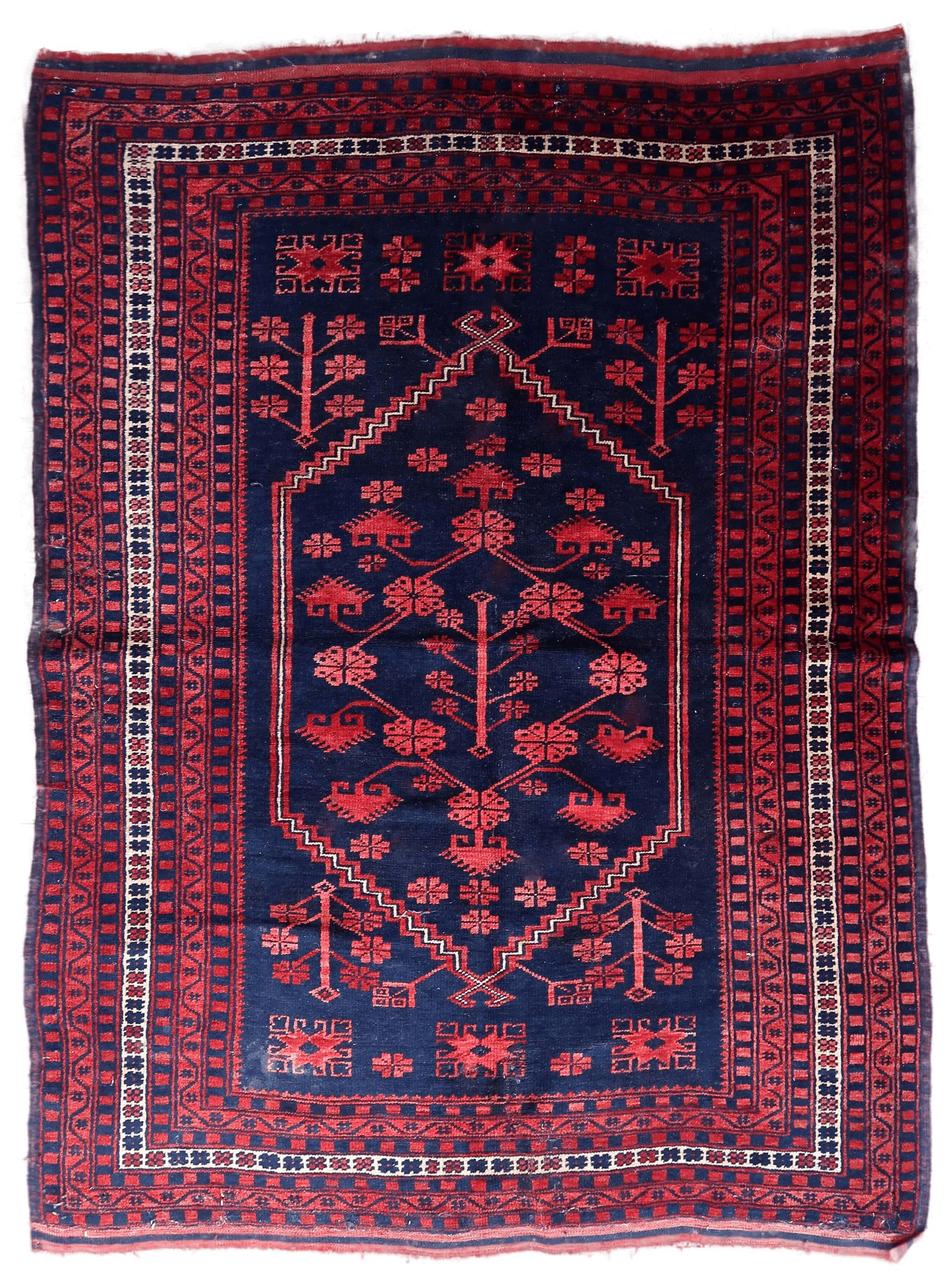 Handmade Vintage Caucasian Karabagh Rug 3.9' x 5.8' (120cm x 179cm), 1940s: Title:Handmade Vintage Caucasian Karabagh Rug 3.9' x 5.8' (120cm x 179cm), 1940sOrigin:RussiaDimension:3.9' x 5.8' (120cm x 179cm)Materials:woolYear:1940sDescription:Elevate your space with the