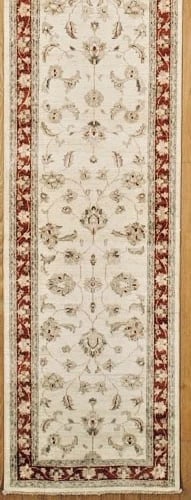 Hand Knotted Peshawar Runner Ivory Red Wool Oriental Area Rug 2'9" x 17'8" - 6