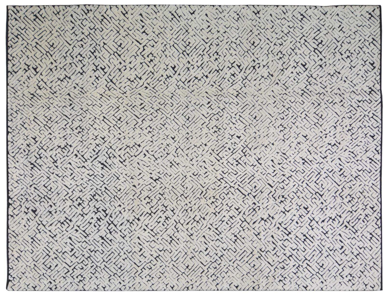 MOROCCAN HAND KNOTTED WOOL RUG: Title: MOROCCAN HAND KNOTTED WOOL RUG Size: 9'1X12 Age: NEW Origin: MOROCCAN Style: ALEPH Material: WOOL Care: PROFESSIONAL Structure: HAND KNOTTED Design: ALEPH Reserve: $1,680.00 Shipping: