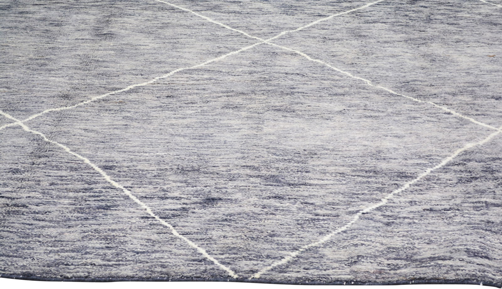 MOROCCAN HAND KNOTTED WOOL RUG - 4