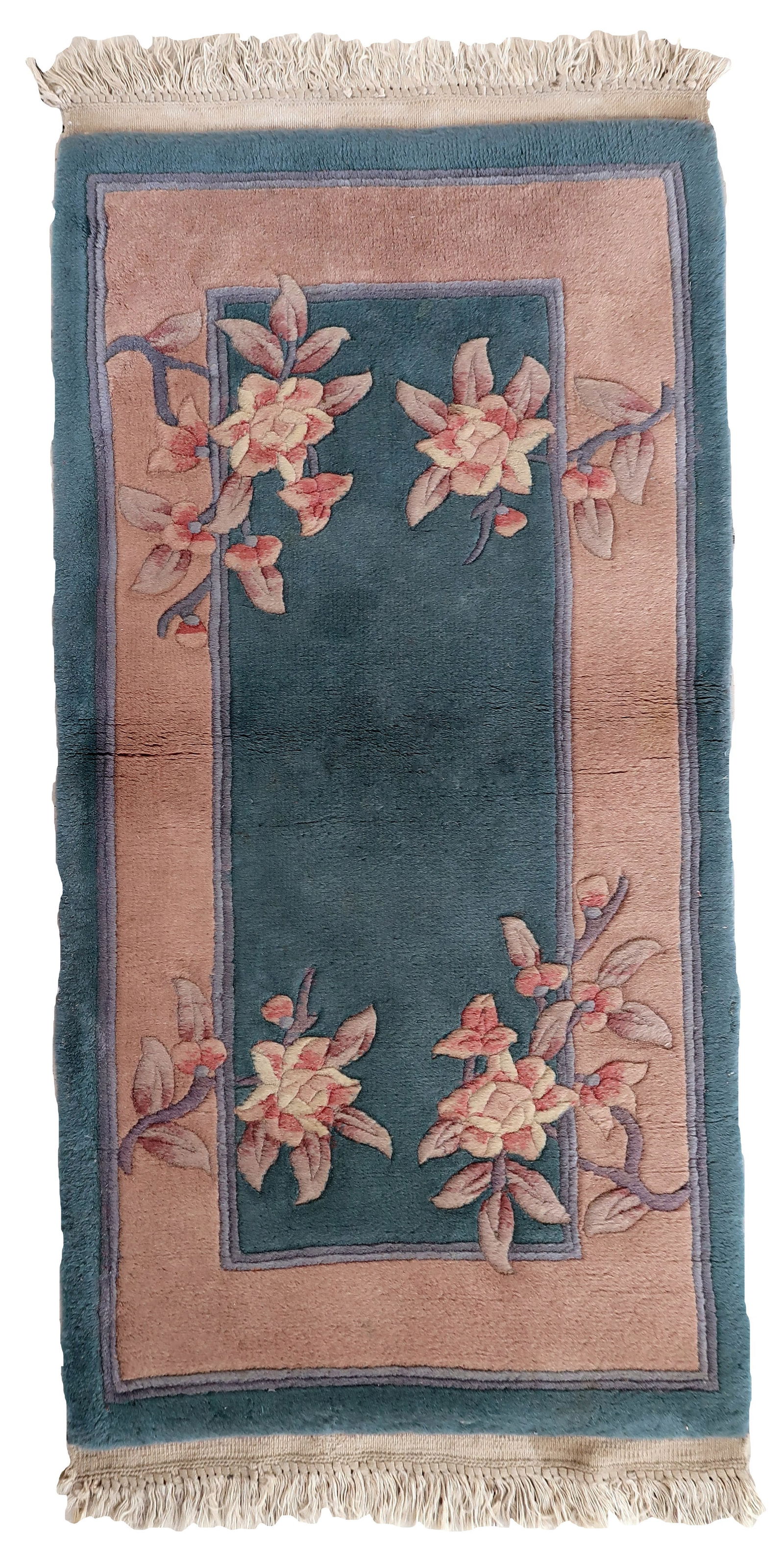 Handmade vintage Art Deco Chinese rug 2' x 3.9' (61cm x 121cm) 1970s: Title:Handmade vintage Art Deco Chinese rug 2' x 3.9' (61cm x 121cm) 1970sOrigin:ChinaDimension:2' x 3.9' (61cm x 121cm)Materials:woolYear:1970sDescription:Handmade vintage Art Deco Chinese rug i,