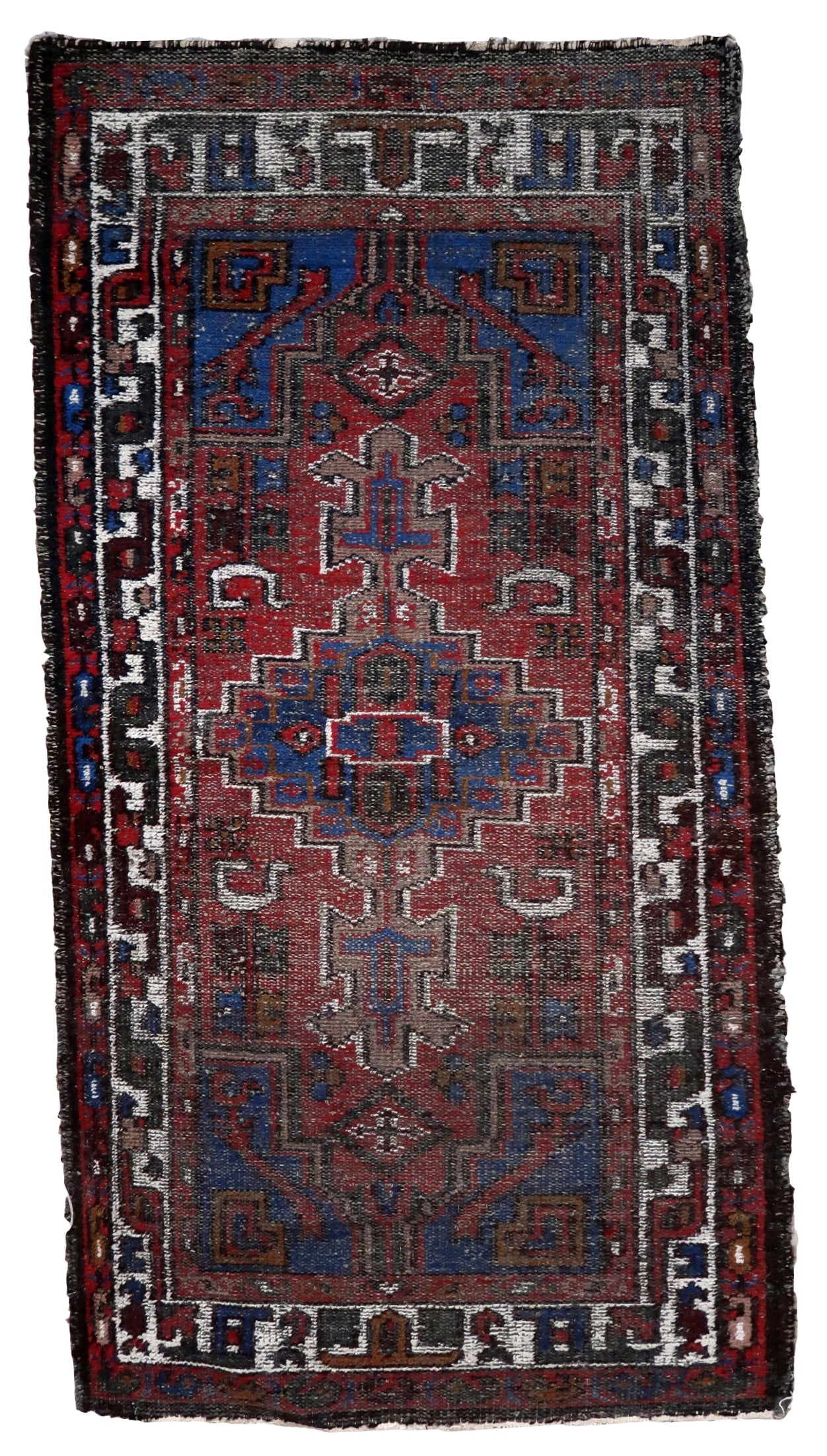 Handmade vintage Persian Hamadan distressed rug 3.3' x 6.4' (101cm x 197cm) 1970s: Title:Handmade vintage Persian Hamadan distressed rug 3.3' x 6.4' (101cm x 197cm) 1970sOrigin:Middle EastDimension:3.3' x 6.4' (101cm x 197cm)Materials:woolYear:1970sDescription:Handmade vintage