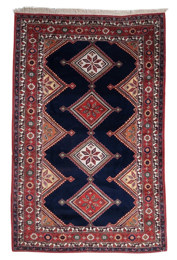 Handmade Vintage Persian Afshar Rug 6.4' x 9.9' (198cm x 302cm), 1950s: Title:Handmade Vintage Persian Afshar Rug 6.4' x 9.9' (198cm x 302cm), 1950sOrigin:Middle EastDimension:6.4' x 9.9' (198cm x 302cm)Materials:woolYear:1950sDescription:Handmade Vintage Persian Afshar