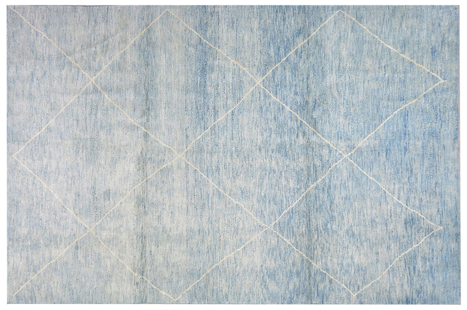 MOROCCAN HAND KNOTTED WOOL RUG: Title: MOROCCAN HAND KNOTTED WOOL RUG Size: 6'6X10 Age: NEW Origin: MOROCCAN Material: WOOL Care: PROFESSIONAL Structure: HAND KNOTTED Design: MOROCCAN Reserve: $700.00 Shipping: Domestic: Shipp