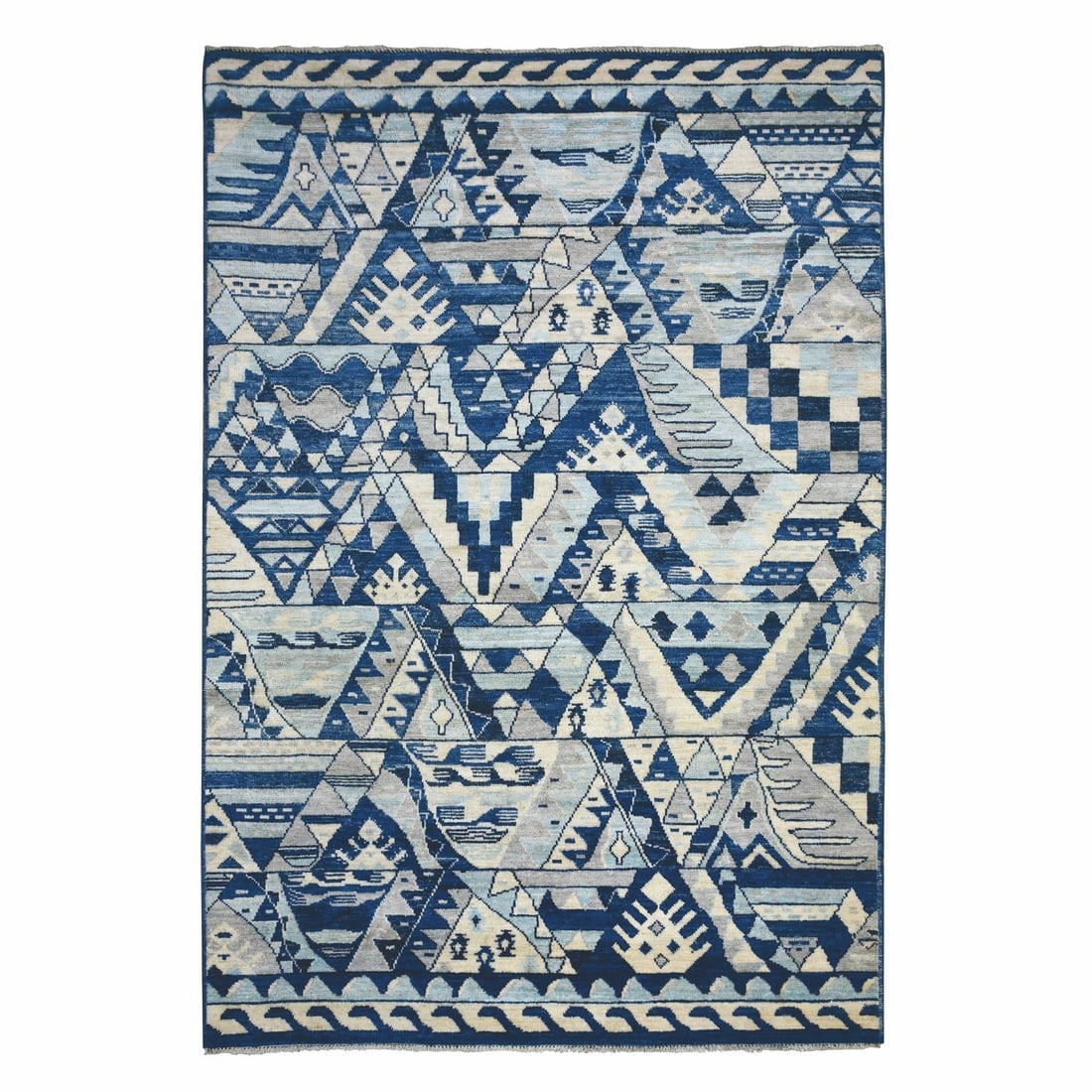 Blue, Wool Hand Knotted, Anatolian Village Inspired Oriental Rug (1 of 6)