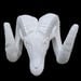 Vintage White Rams Head Statue - 2