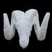 Vintage White Rams Head Statue - 3