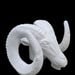 Vintage White Rams Head Statue - 4