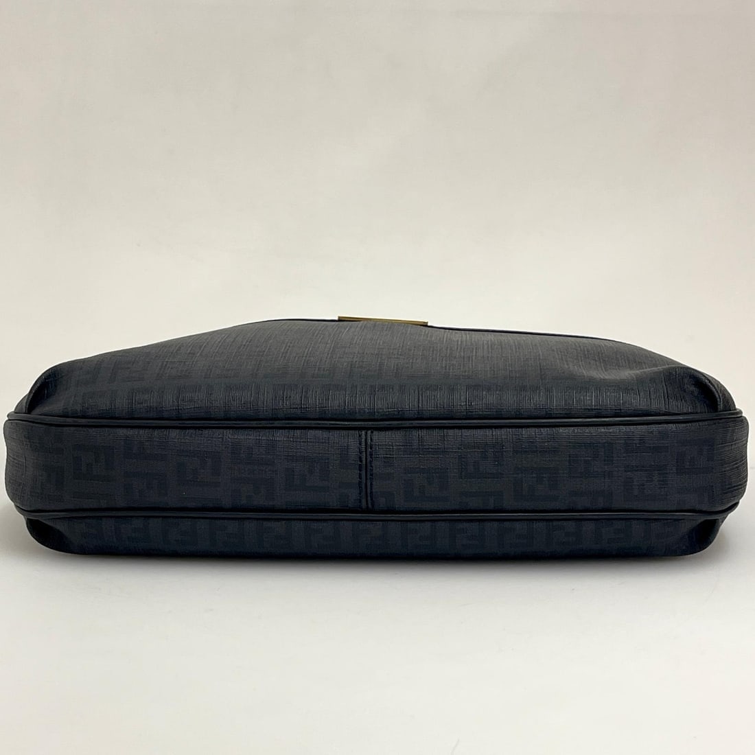 FENDI Black Zucchino Coated Canvas Shoulder Bag - 4