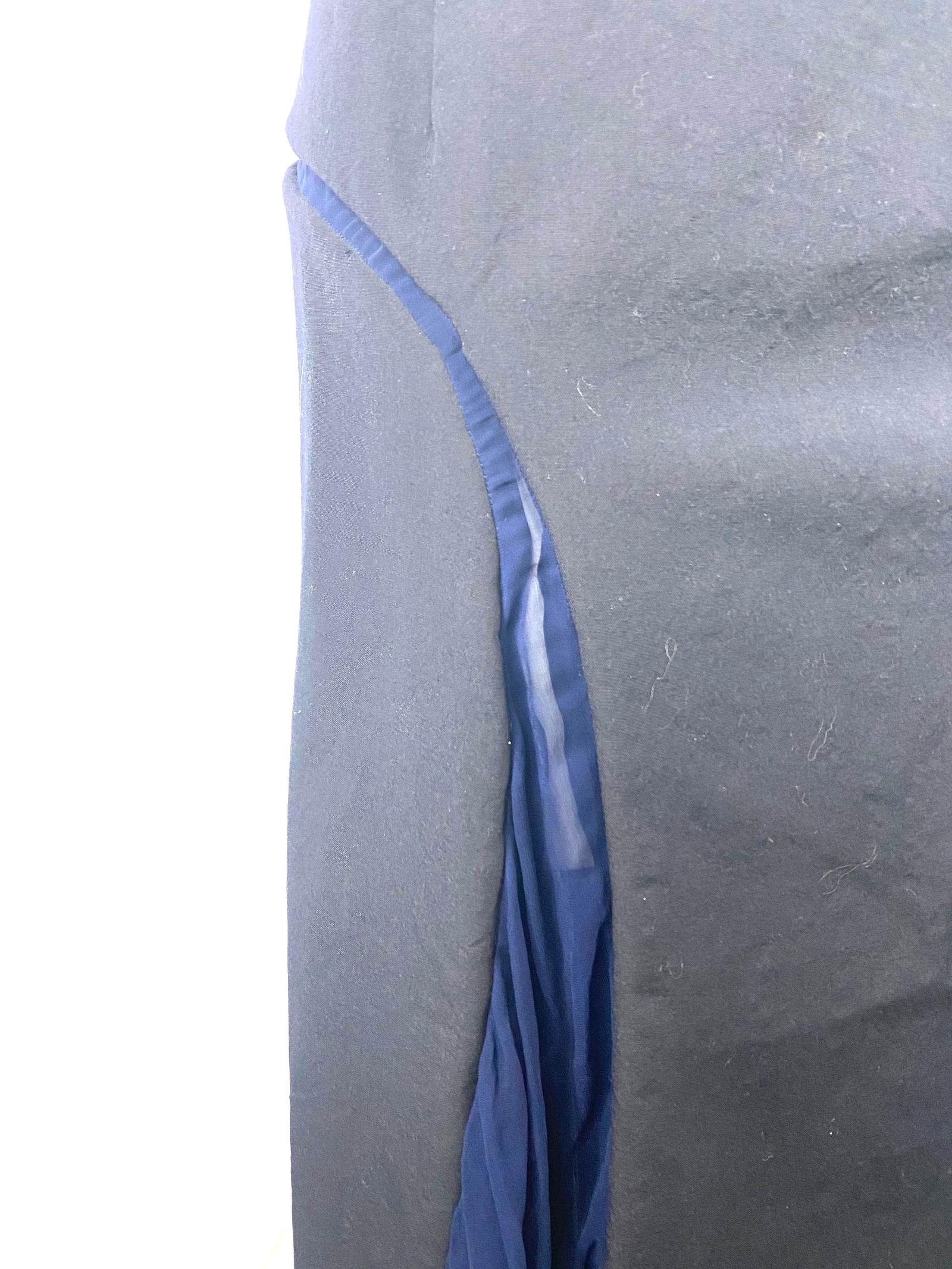 Comme des Garcons Navy Wool Maxi Skirt, Size Medium - 11