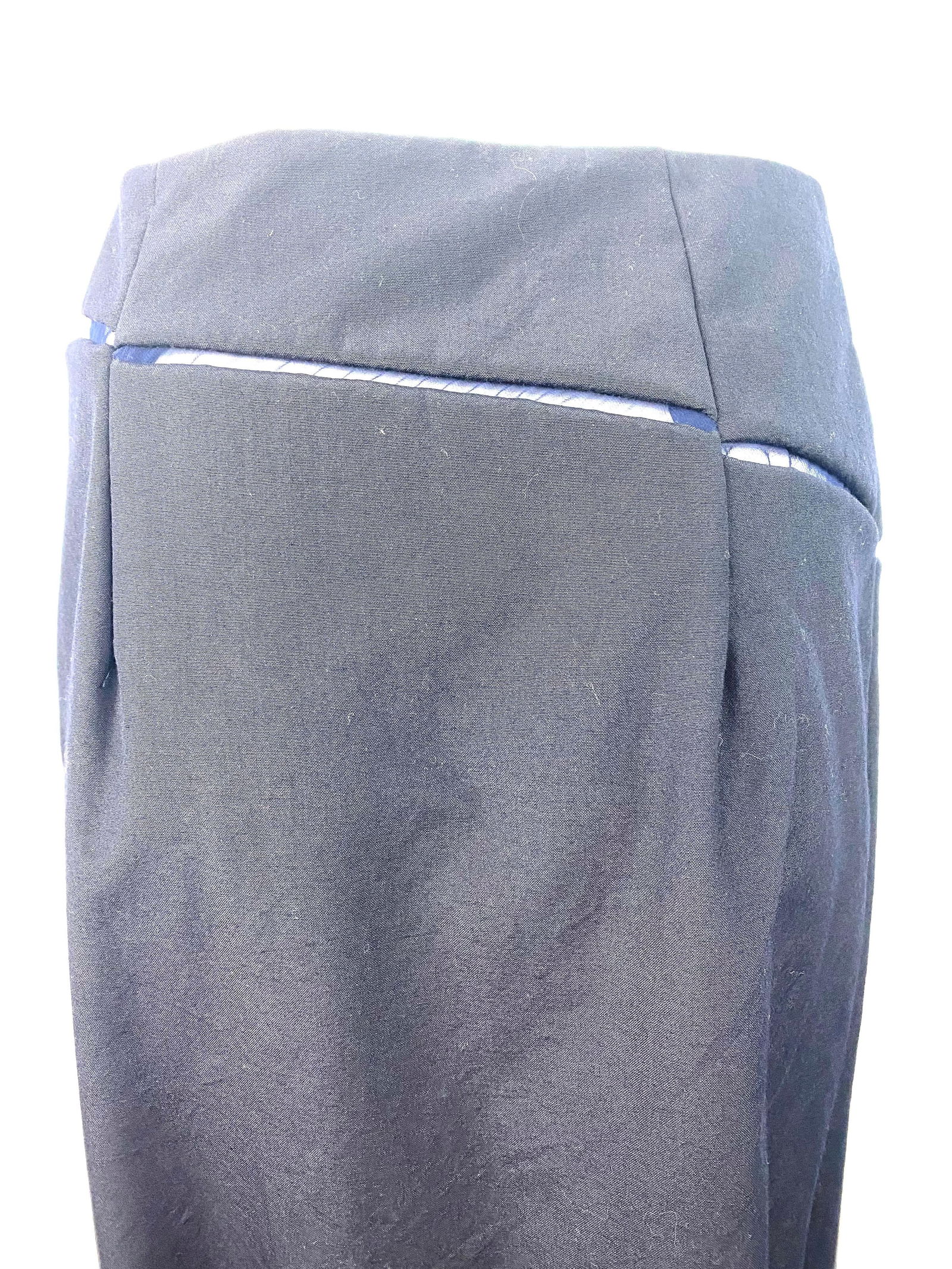 Comme des Garcons Navy Wool Maxi Skirt, Size Medium - 18