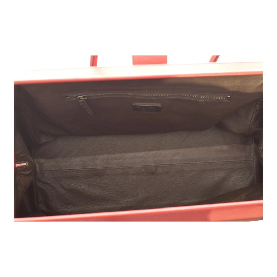 Prada Vintage Red Leather Doctor Bag Satchel frame top, double handle Handbag - 14