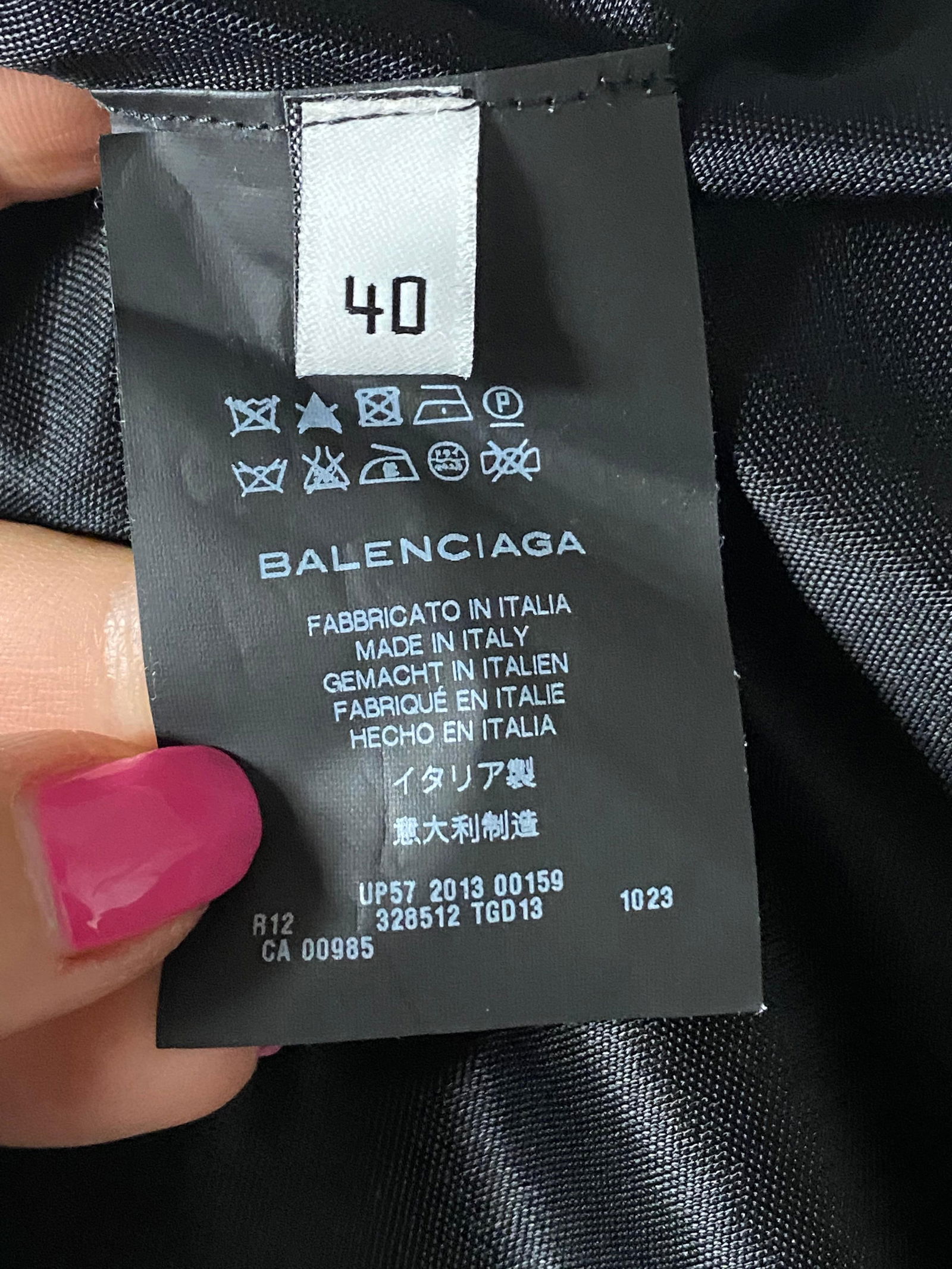 Balenciaga Paris Black and Navy Short Sleeves Dress, Size 40 - 15