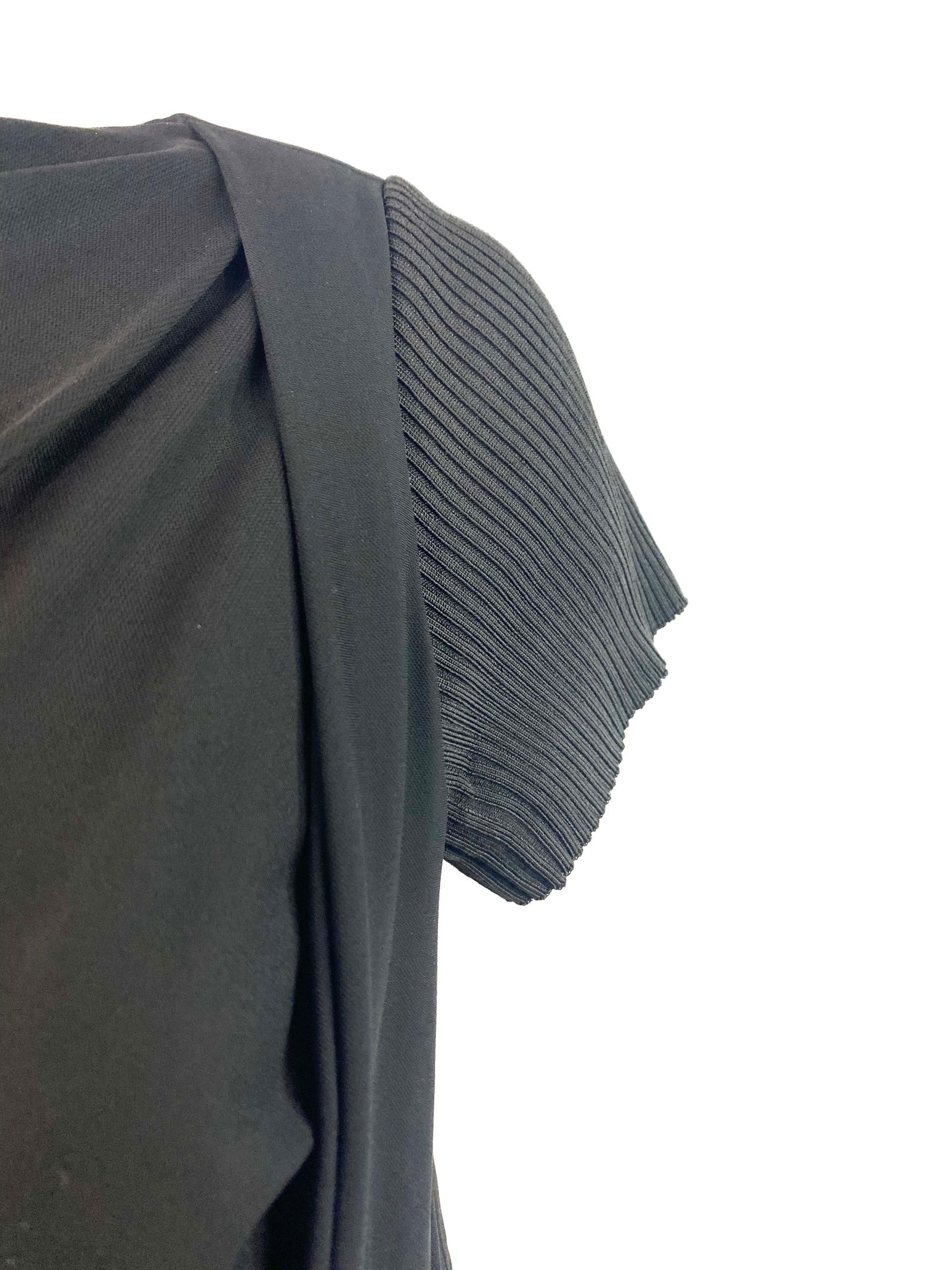 Balenciaga Paris Black and Navy Short Sleeves Dress, Size 40 - 3