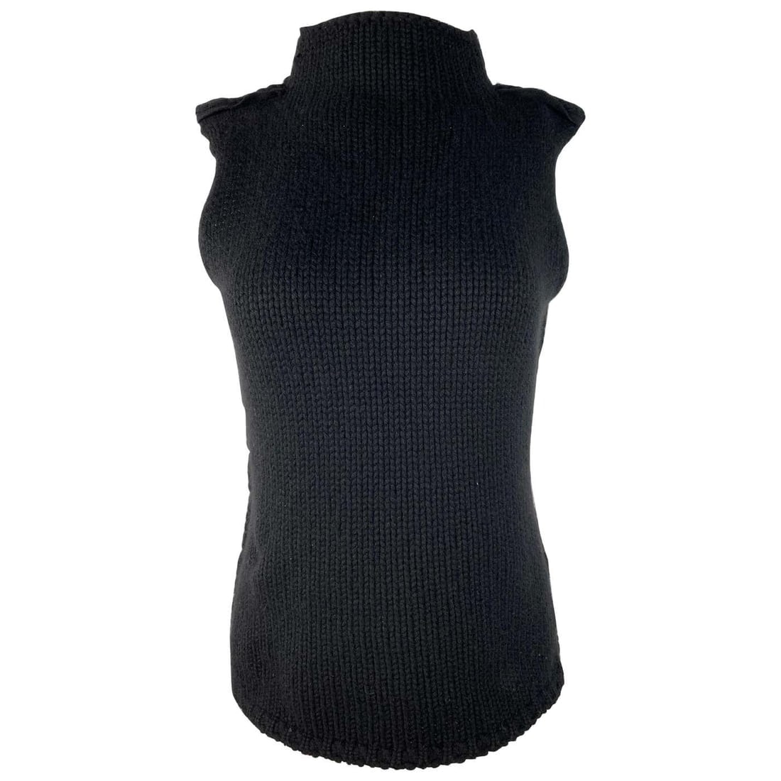 Calvin Klein Black Knit Sweater Vest Top, Size Small: Product details: Featuring wool and cashmere blend, turtle neck, sleeveless vest top designed by Calvin Klein. The tags are missing. Size estimated by the measurements. Reserve: $392.00 