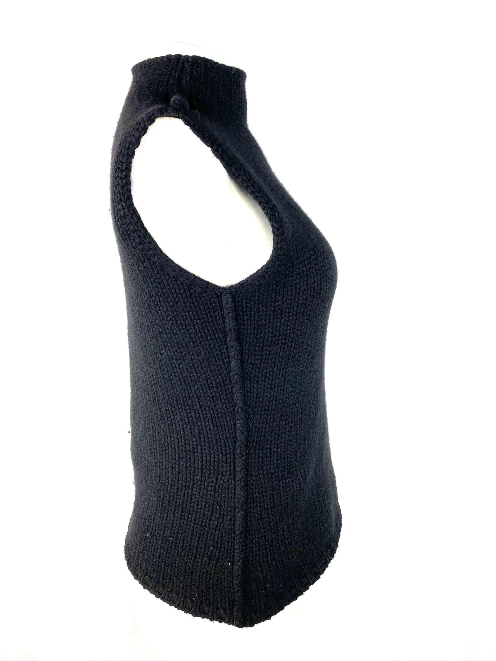 Calvin Klein Black Knit Sweater Vest Top, Size Small - 4