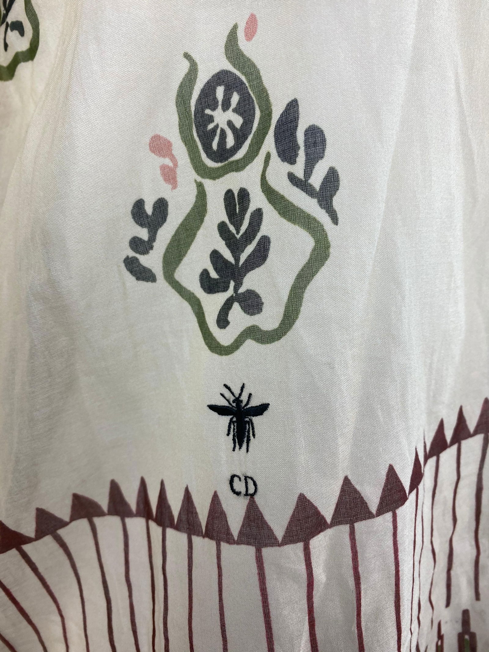 Christian Dior Cream Cotton Long Sleeve Tunic Top Size 6 - 11