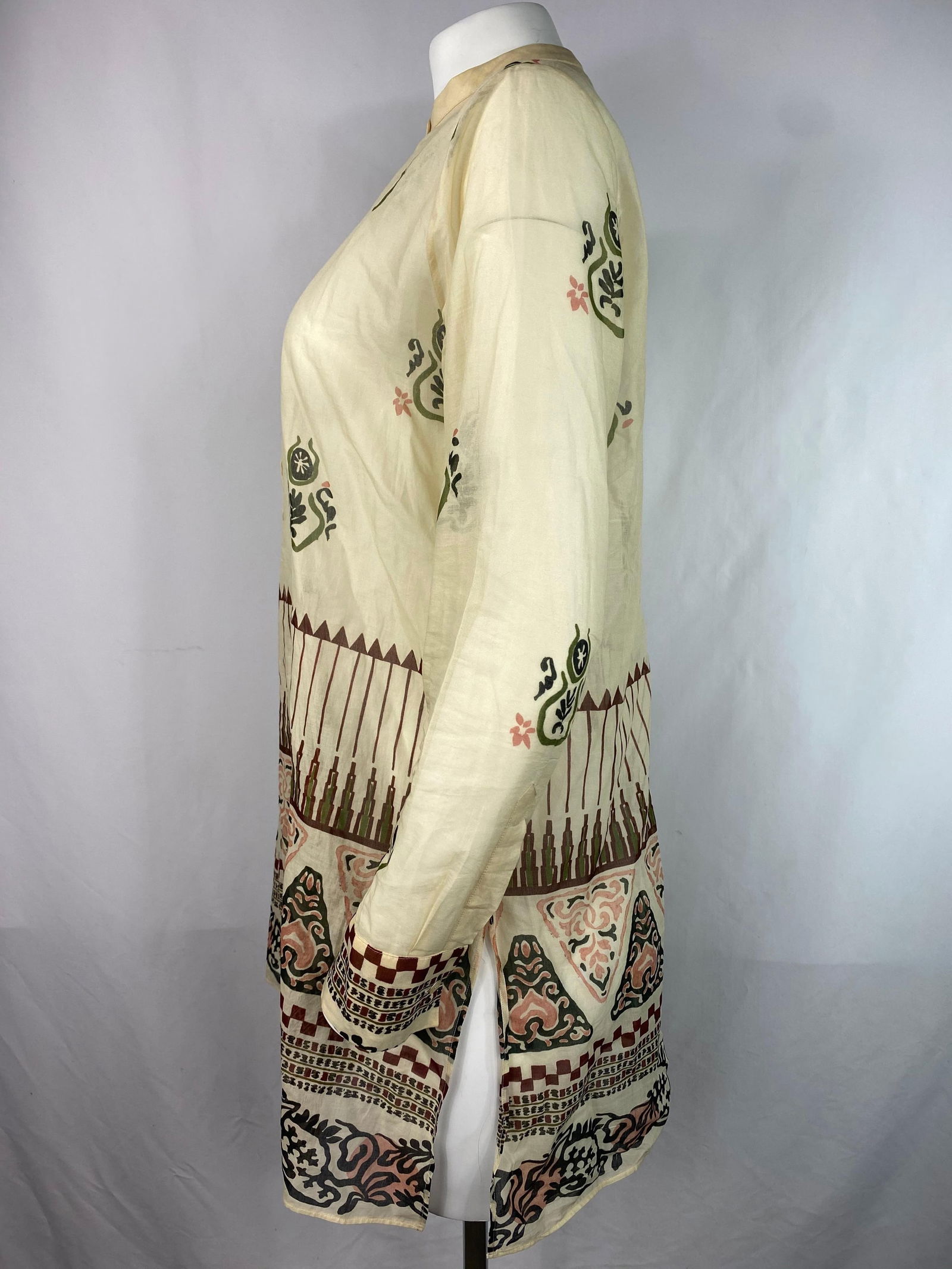 Christian Dior Cream Cotton Long Sleeve Tunic Top Size 6 - 15