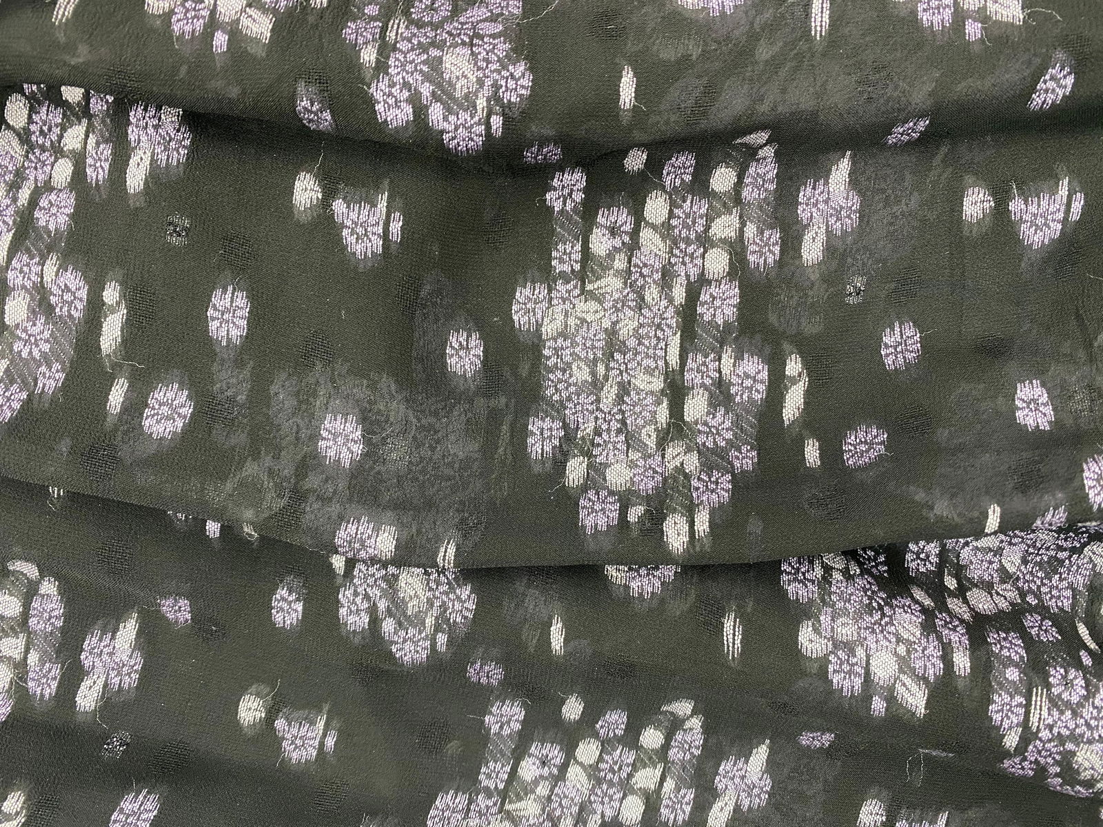 Vintage Black and Purple Floral Flare Pants, Size 2 - 10