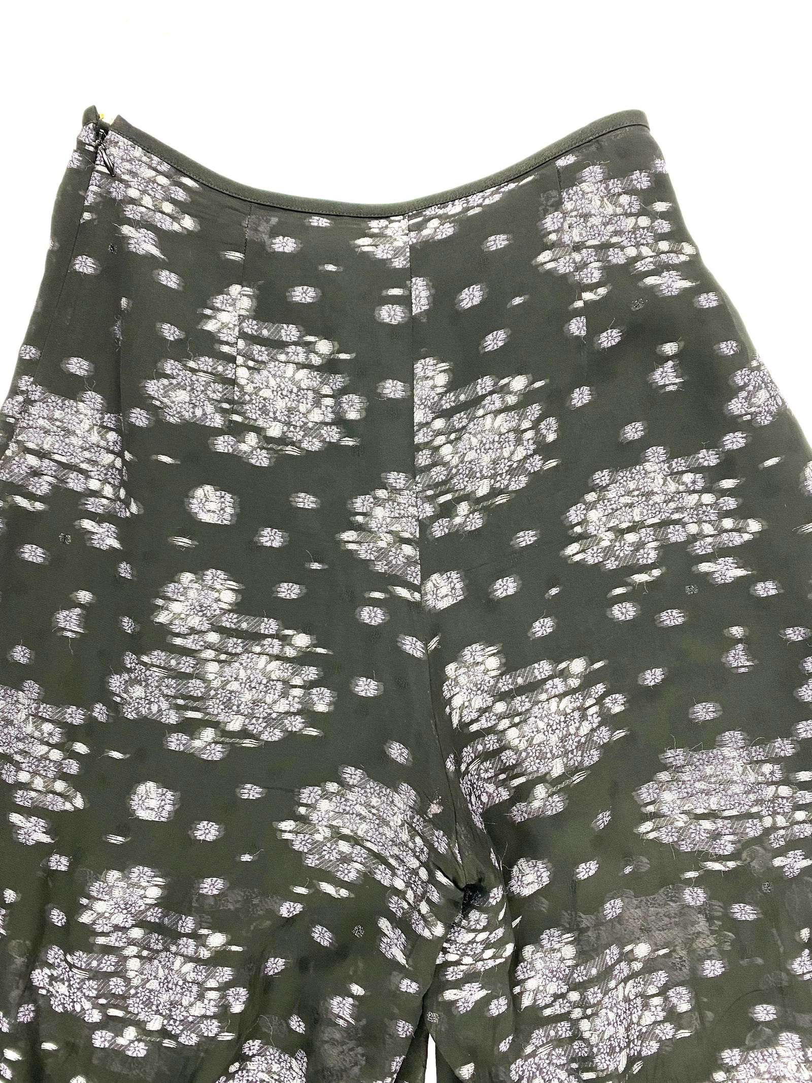 Vintage Black and Purple Floral Flare Pants, Size 2 - 12