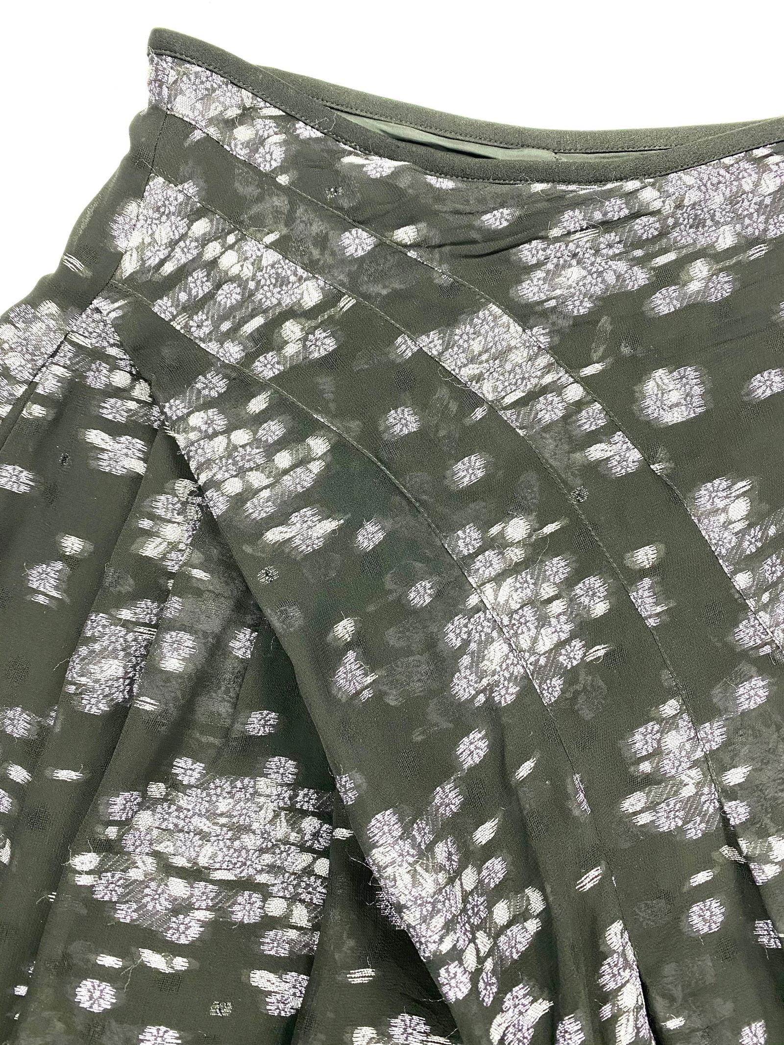 Vintage Black and Purple Floral Flare Pants, Size 2 - 9