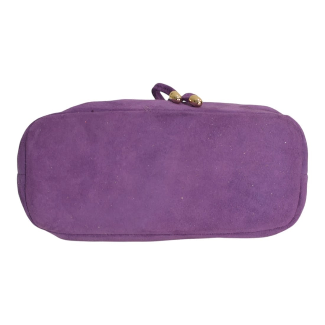 Purple Suede Mini Bucket Bag with Gold Chain – Made in Greece – NEW with Tags - 6