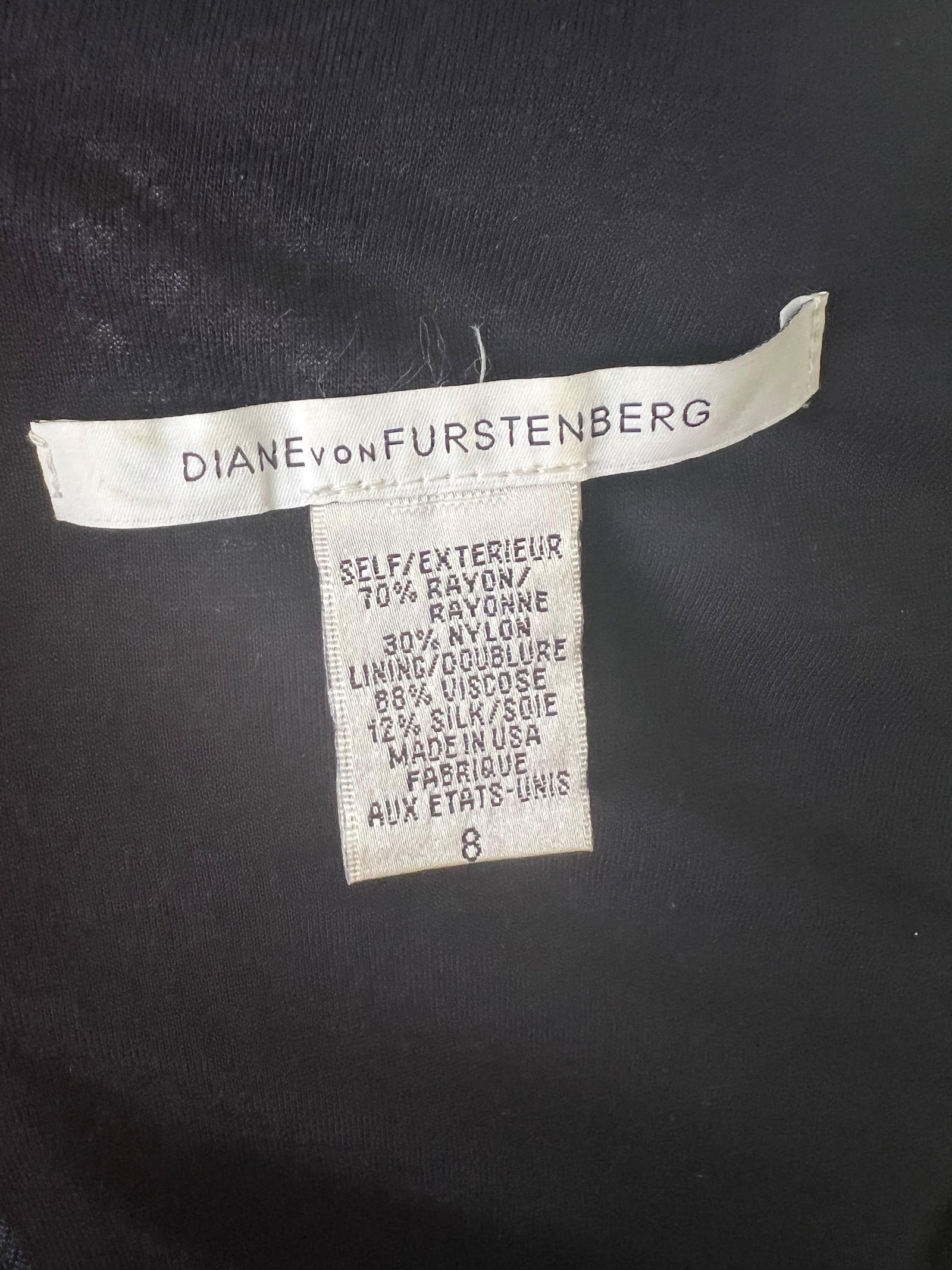 Diane von Fürstenberg Navy Lace Mini Dress, Size 8 - 13