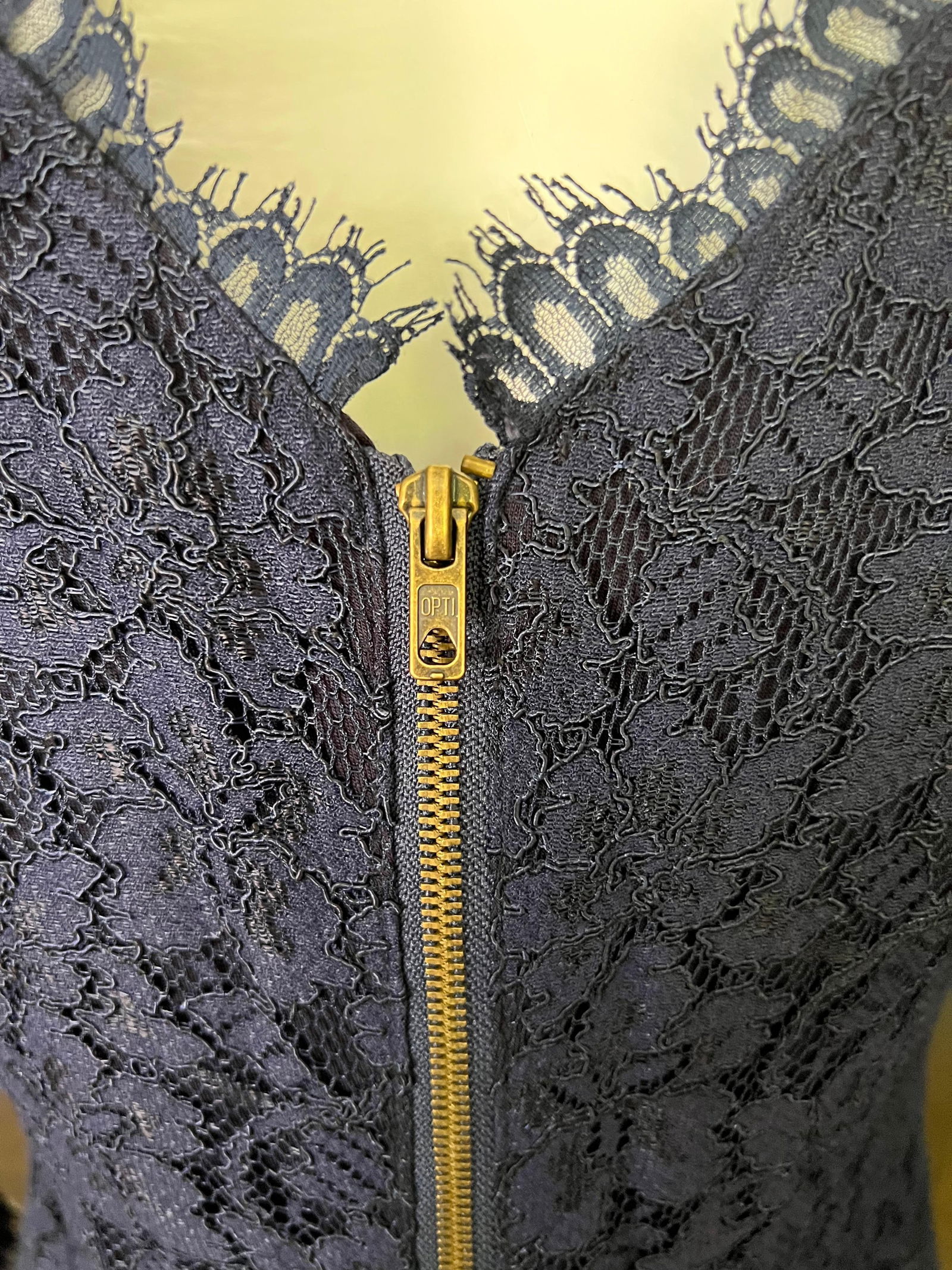 Diane von Fürstenberg Navy Lace Mini Dress, Size 8 - 15