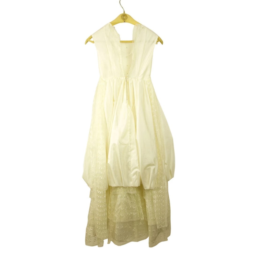 Pronovias Flower Girl Princess Gown Maxi Lace Satin Beaded Dress Girls Sz 10 - 2