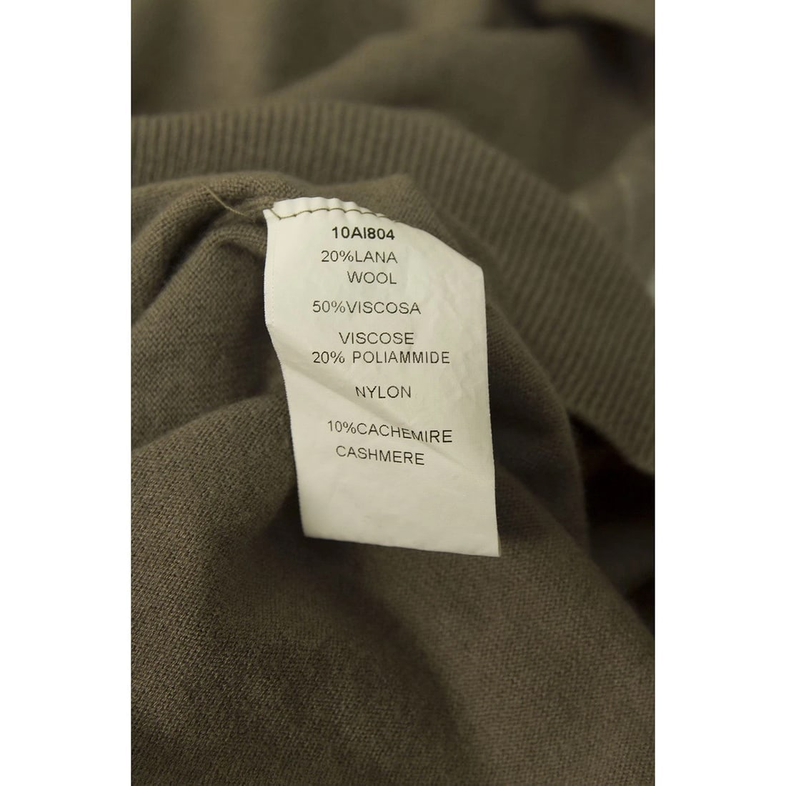 Atos Lombardini Taupe Oversized Wool Knit Top Long Sleeve Sweater wιth tape fx - 4