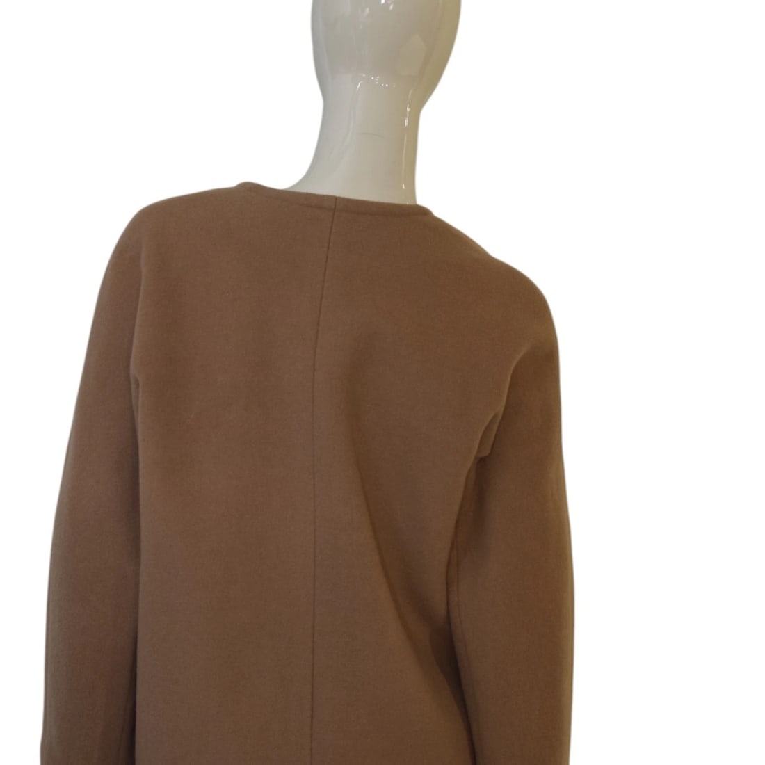 DSQUARED Camel Brown Wool Blend Colarless 3 button Jacket Short Coat size IT 44 - 2