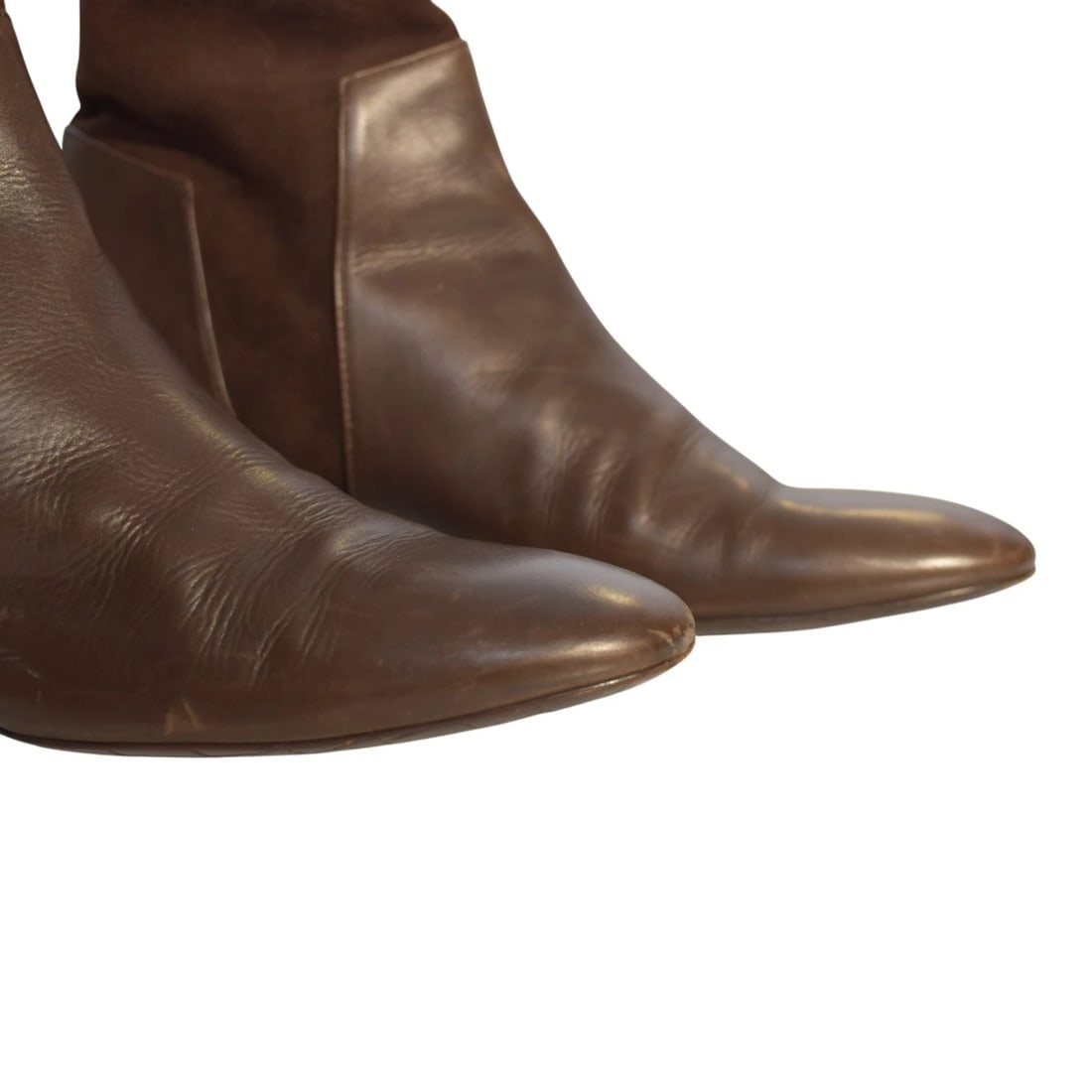 Fratelli Rossetti Brown Suede & Leather Knee-High Wedge Heel Boots sz 11, IT 41 - 10