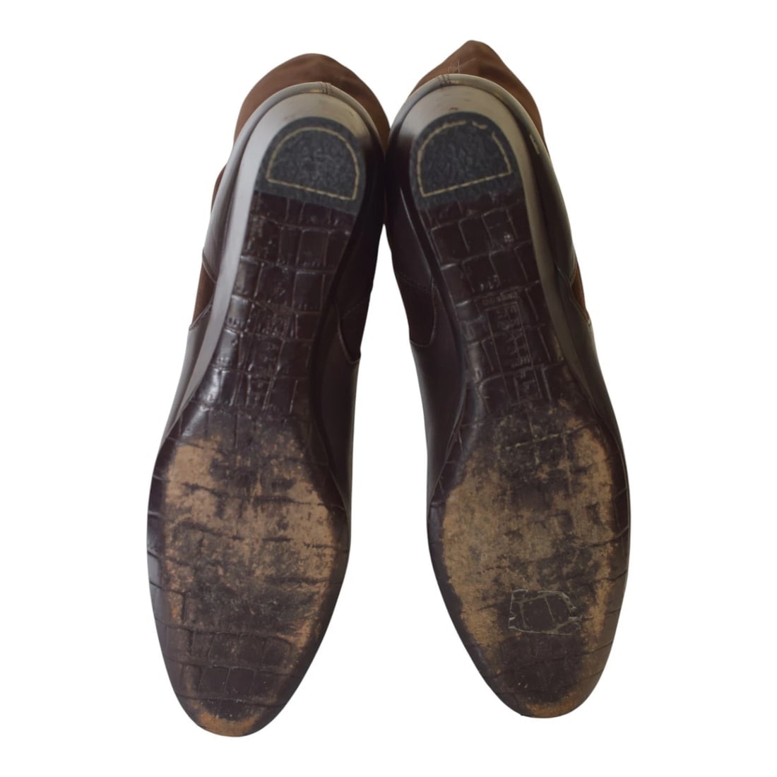 Fratelli Rossetti Brown Suede & Leather Knee-High Wedge Heel Boots sz 11, IT 41 - 9