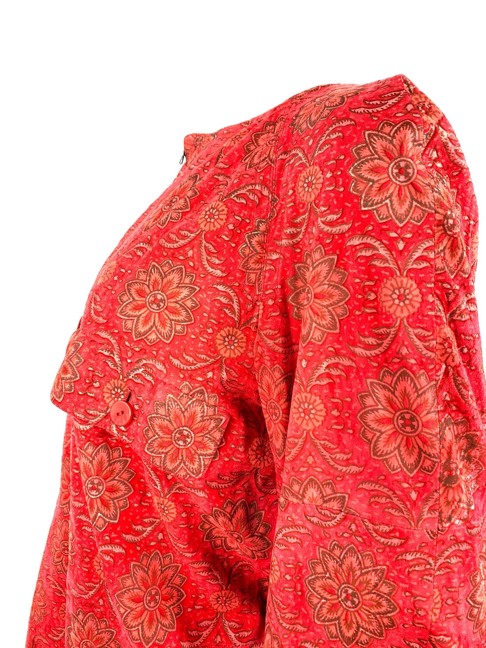 Valentino Red Suede Jacket Size 42 - 16