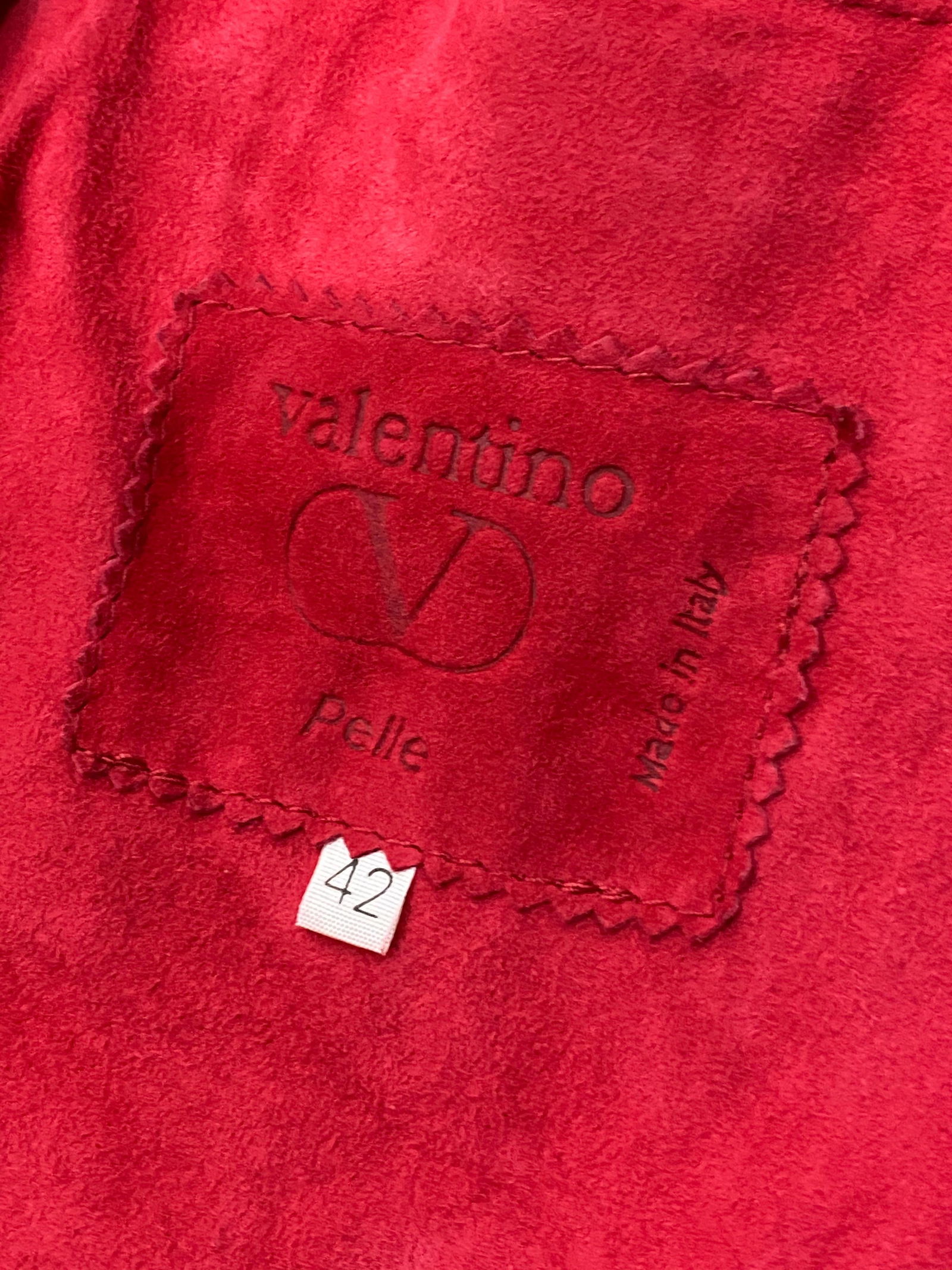 Valentino Red Suede Jacket Size 42 - 5