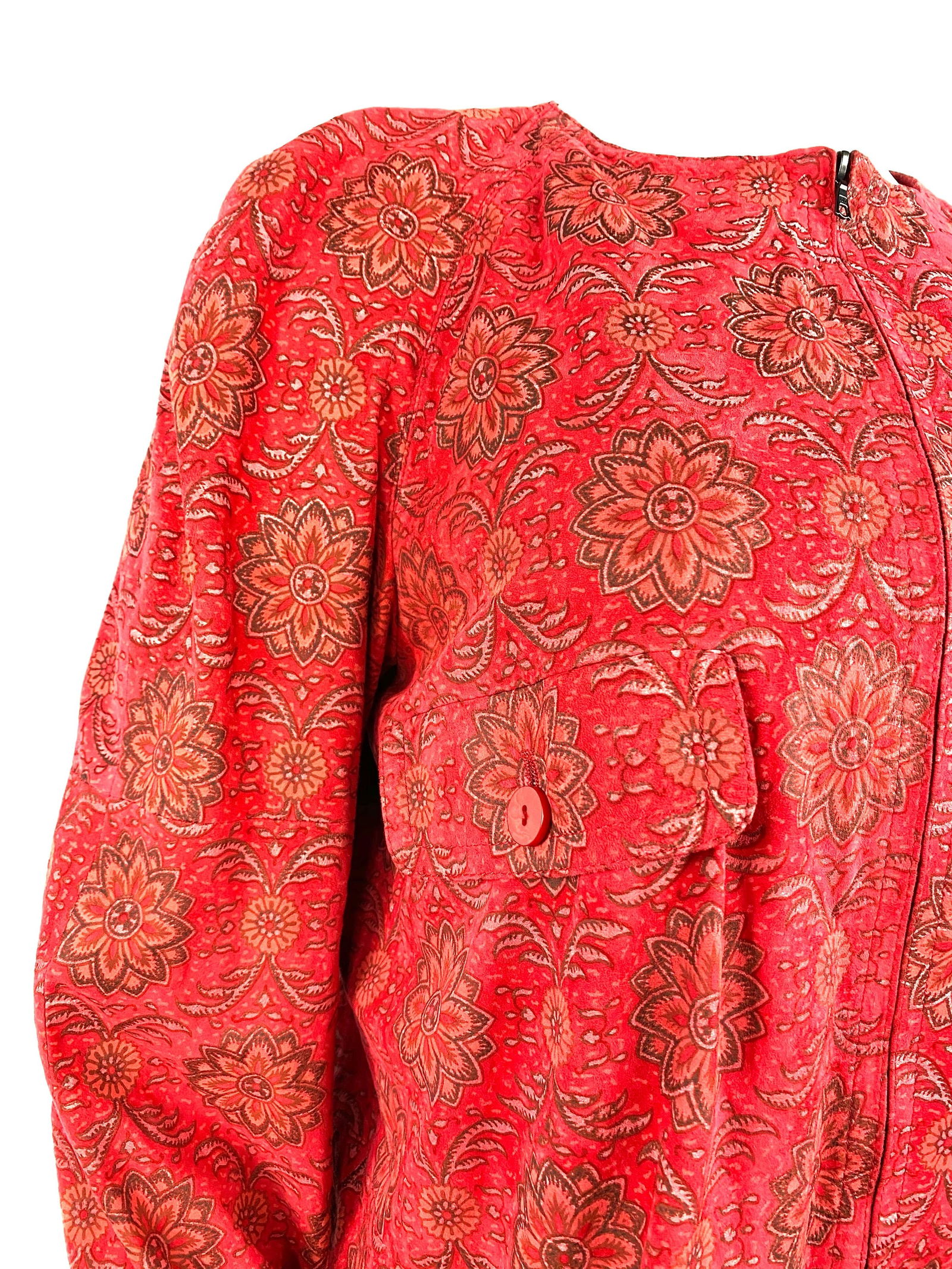 Valentino Red Suede Jacket Size 42 - 8