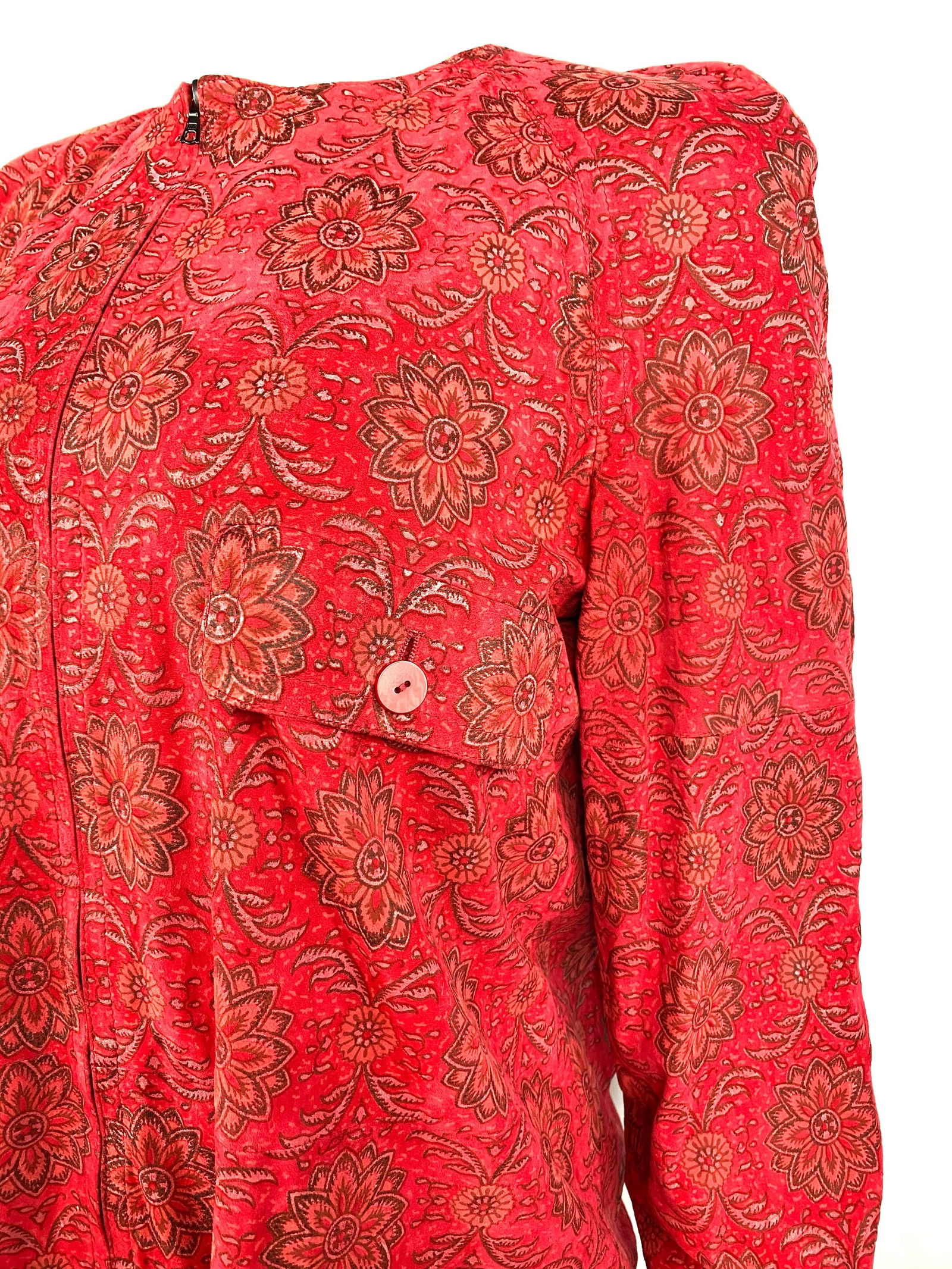 Valentino Red Suede Jacket Size 42 - 9