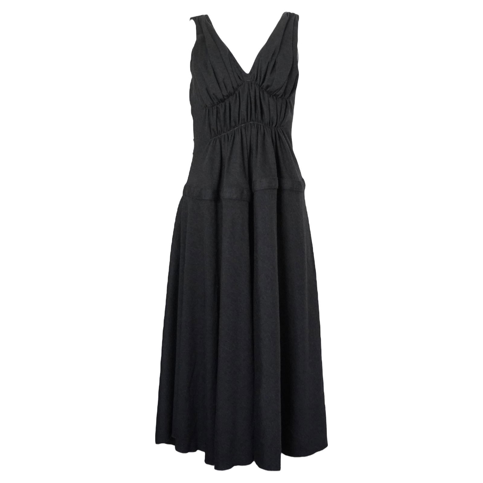 Rosas Charcoal V-Neck Midi Dress - 14